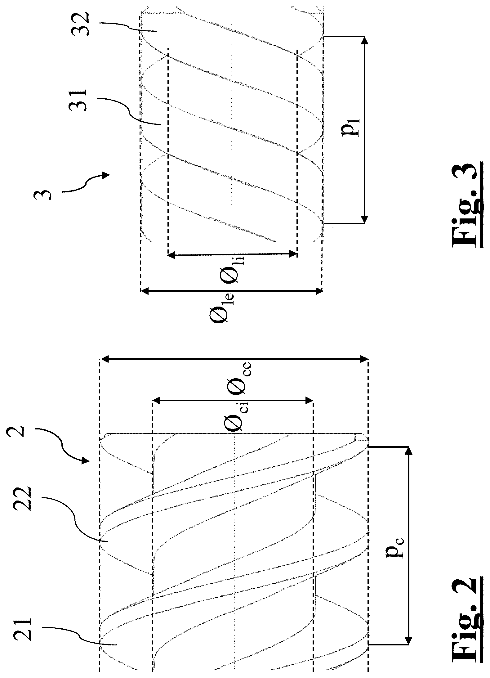 Patent US12320355 Figure 2 – Screw assembly for a triple screw pump and screw pump comprising said assembly