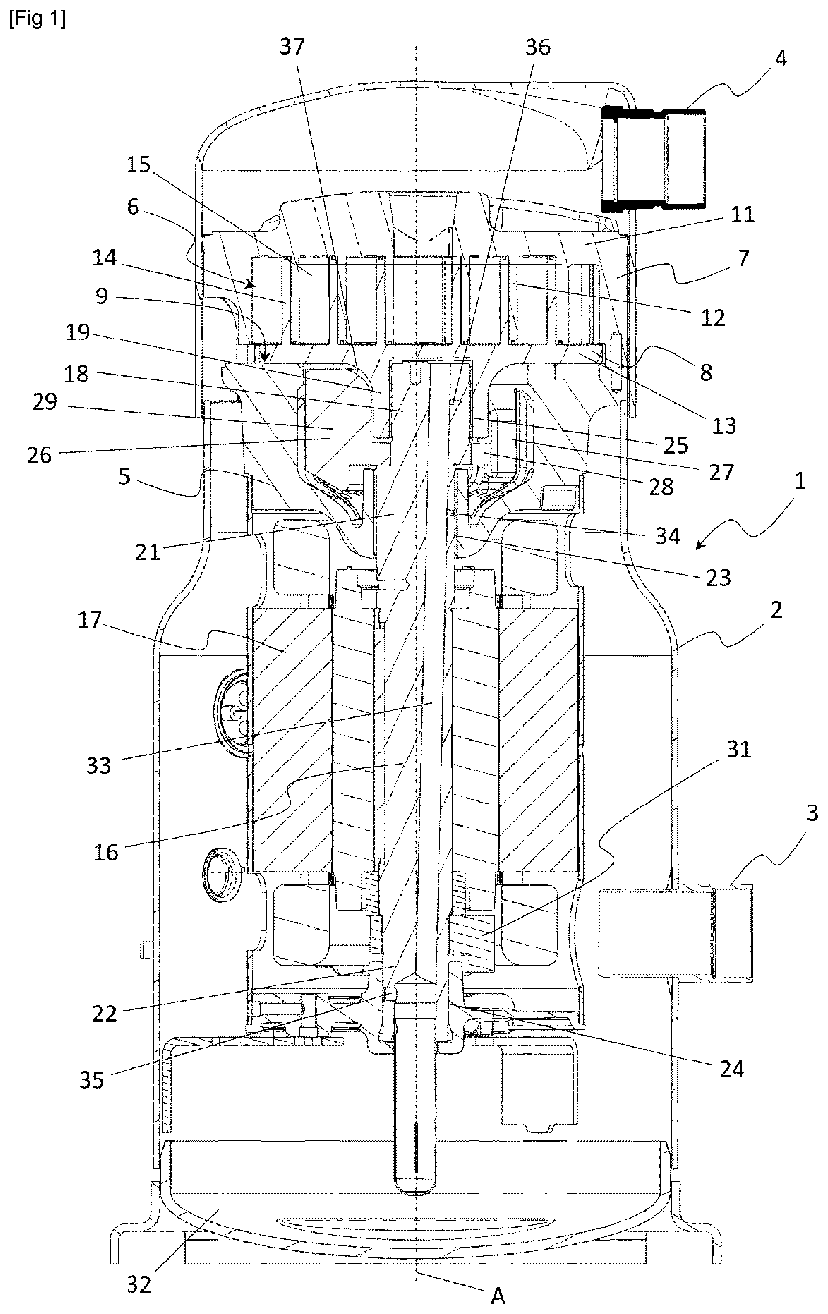 Patent US12320357 — Counterweight for a scroll compressor — Figure 1
