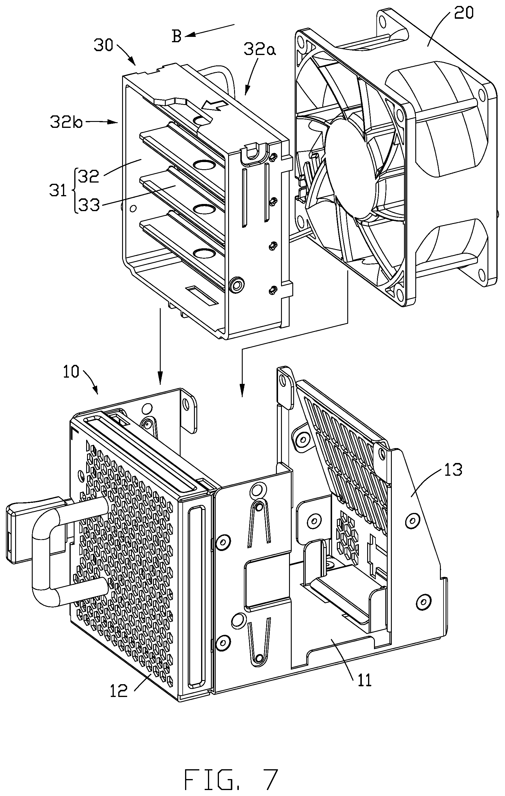 Patent US12320362 Figure 7 – Fan module and electronic device