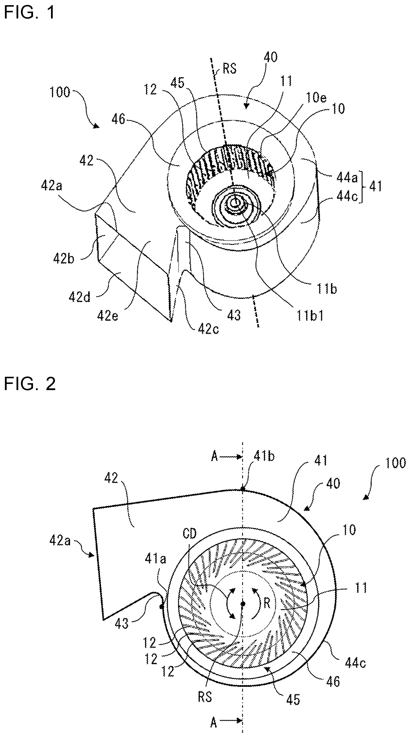 Patent US12320363 — Centrifugal air-sending device and air-conditioning apparatus — Figure 1