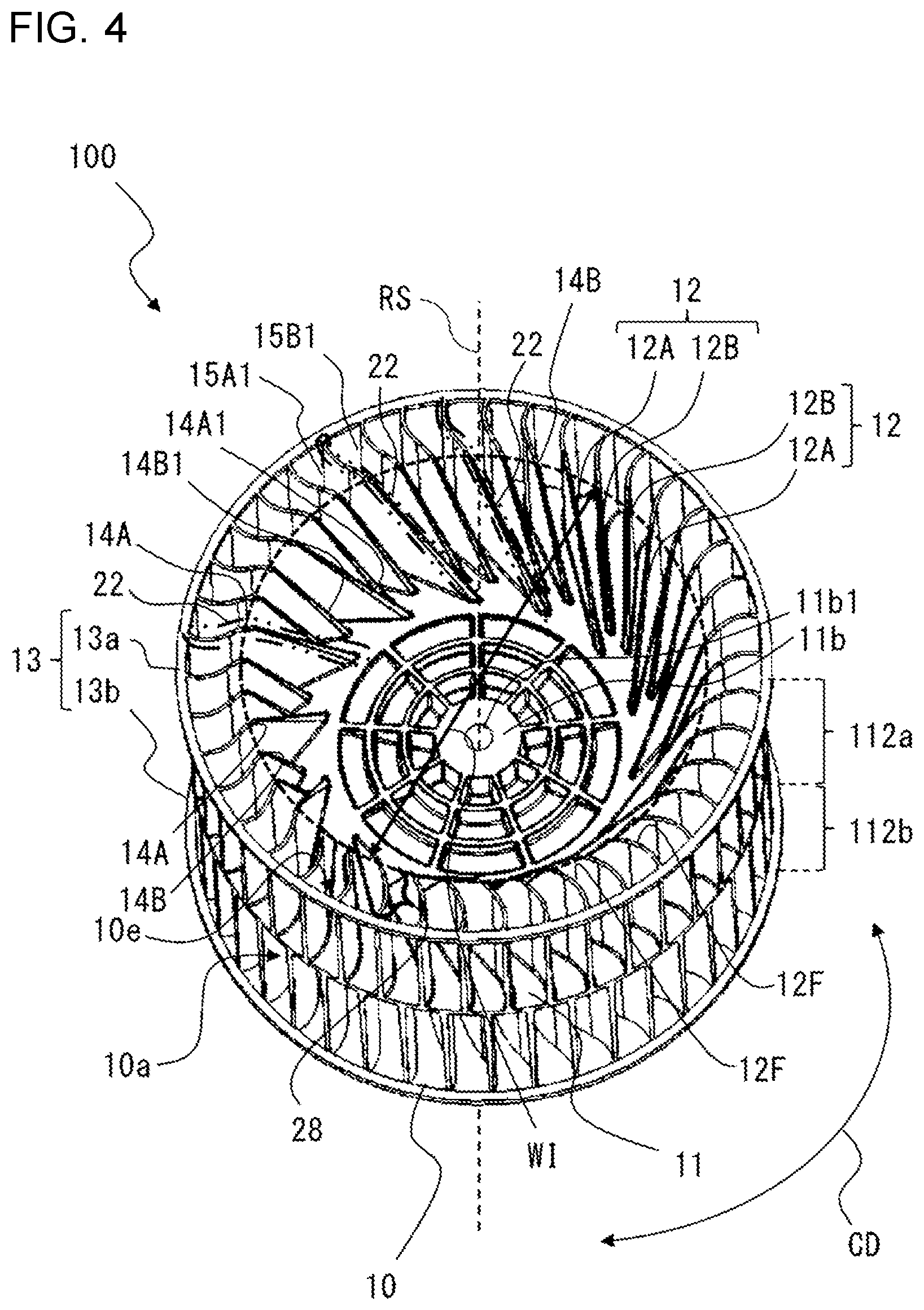 Patent US12320363 Figure 3 – Centrifugal air-sending device and air-conditioning apparatus