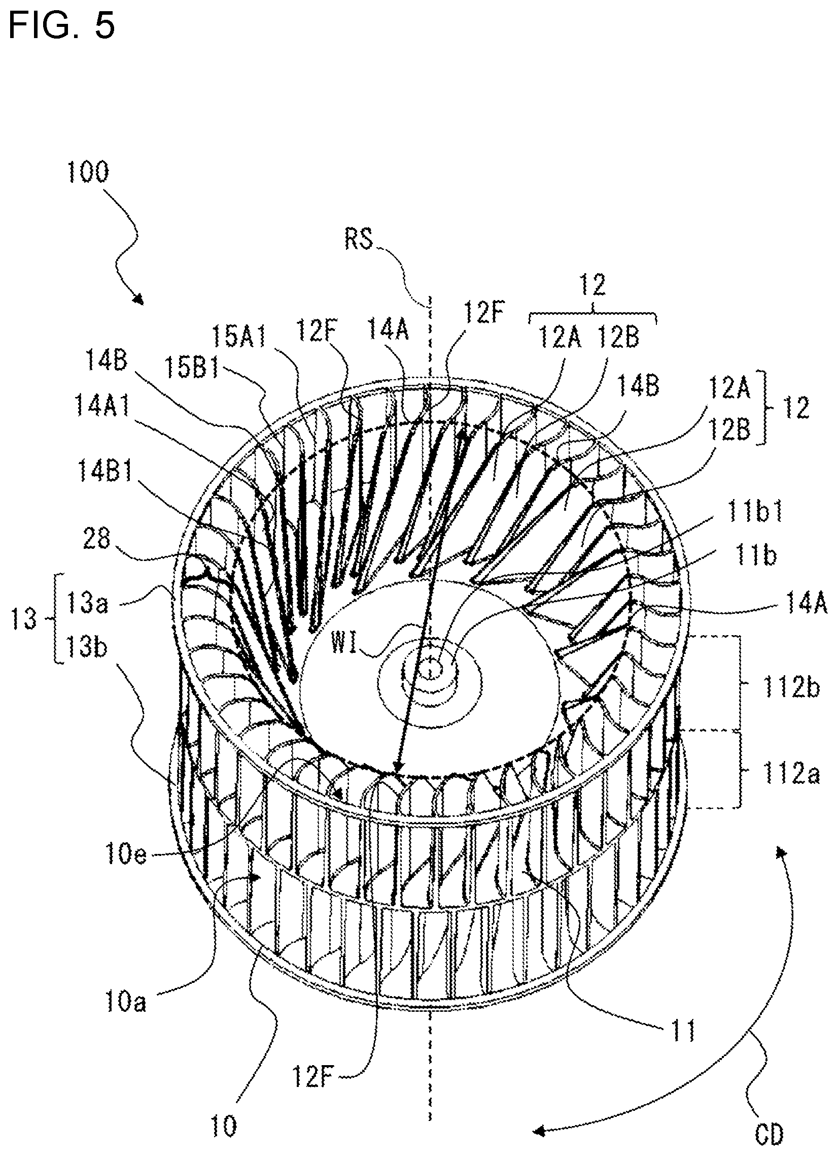 Patent US12320363 Figure 4 – Centrifugal air-sending device and air-conditioning apparatus