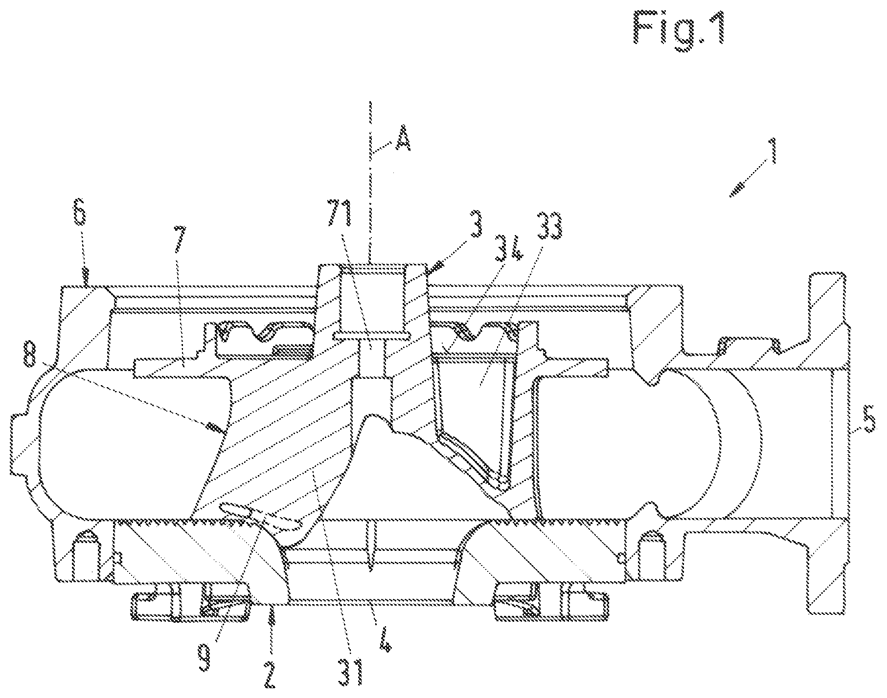 Patent US12320364 Figure 1 – Pump for conveying wastewater and impeller for such a pump
