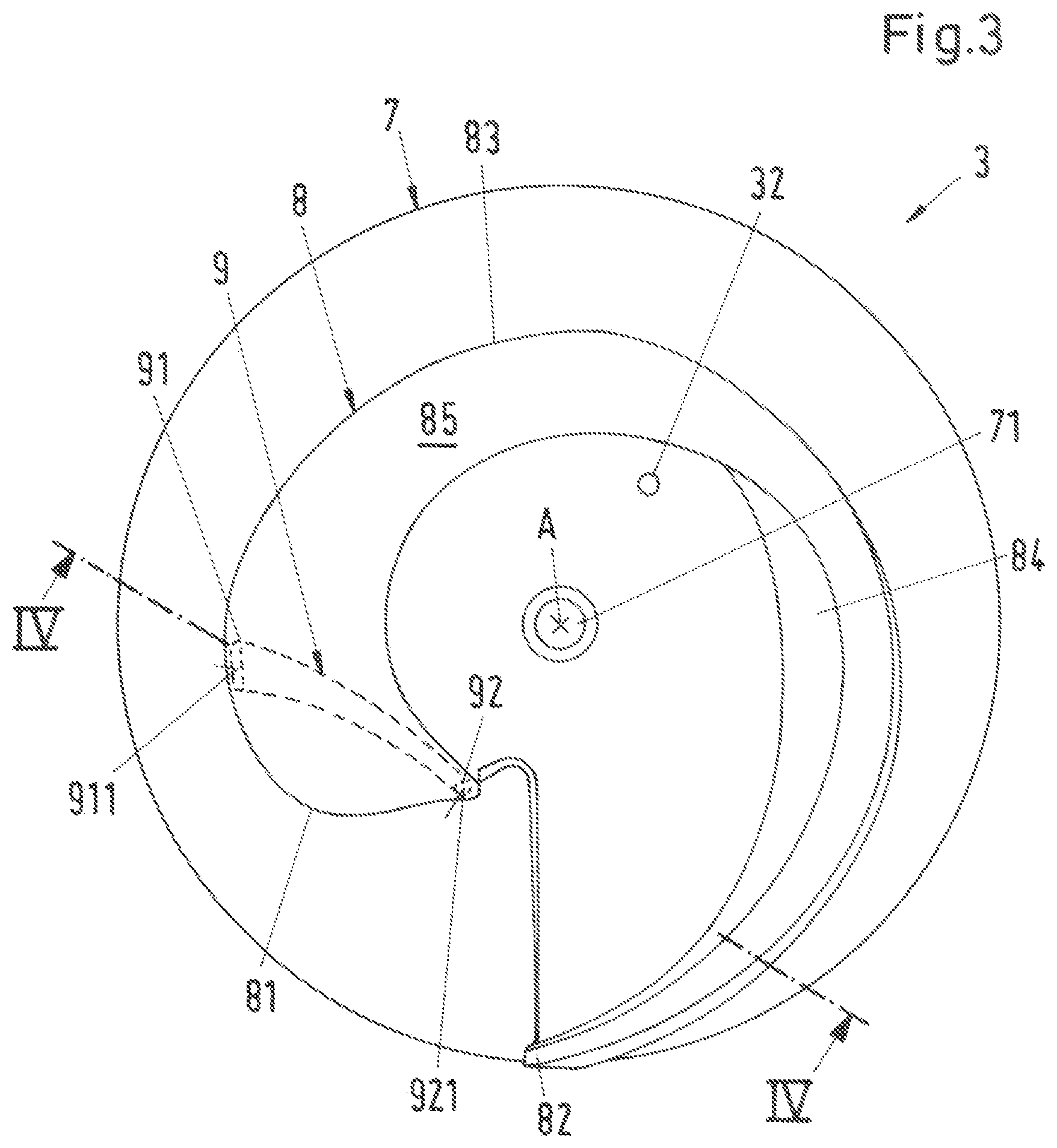 Patent US12320364 Figure 3 – Pump for conveying wastewater and impeller for such a pump