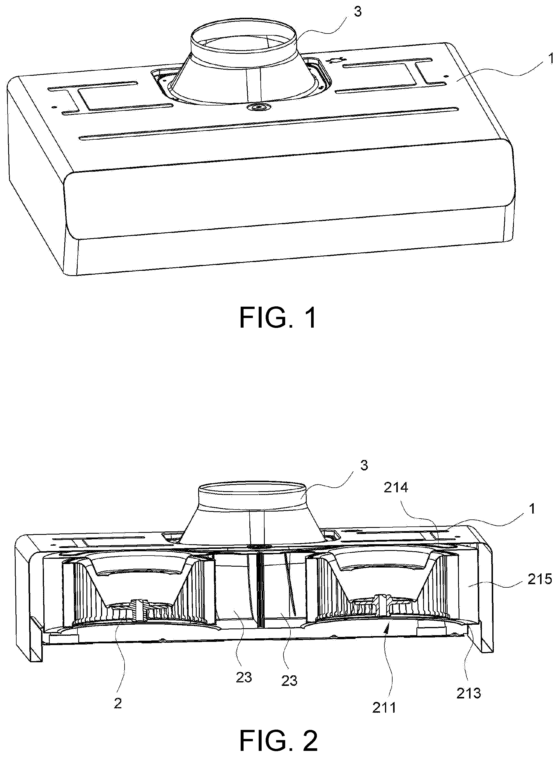 Patent US12320365 Figure 1 – Guiding mechanism, centrifugal fan thereof, and range hood thereof