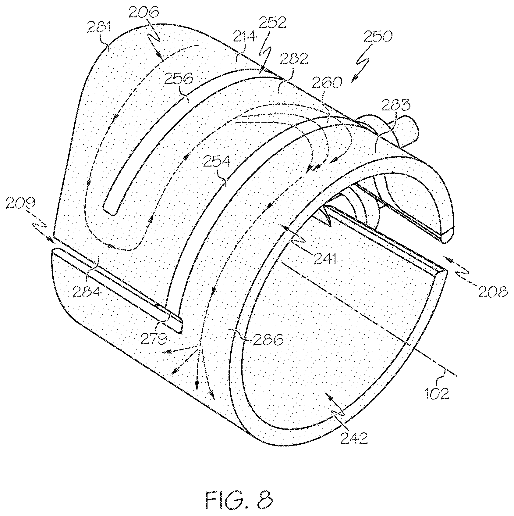 Patent US12320367 Figure 8 – Turbomachine with coolant jacket and turbulator insert member