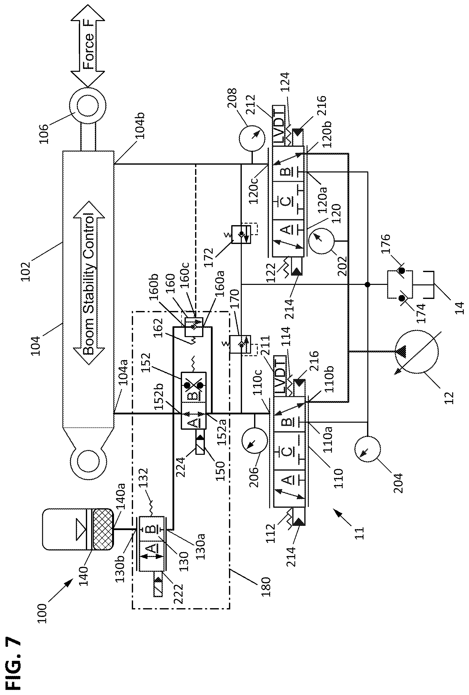 Patent US12320368 Figure 7 – Ride control for work machines