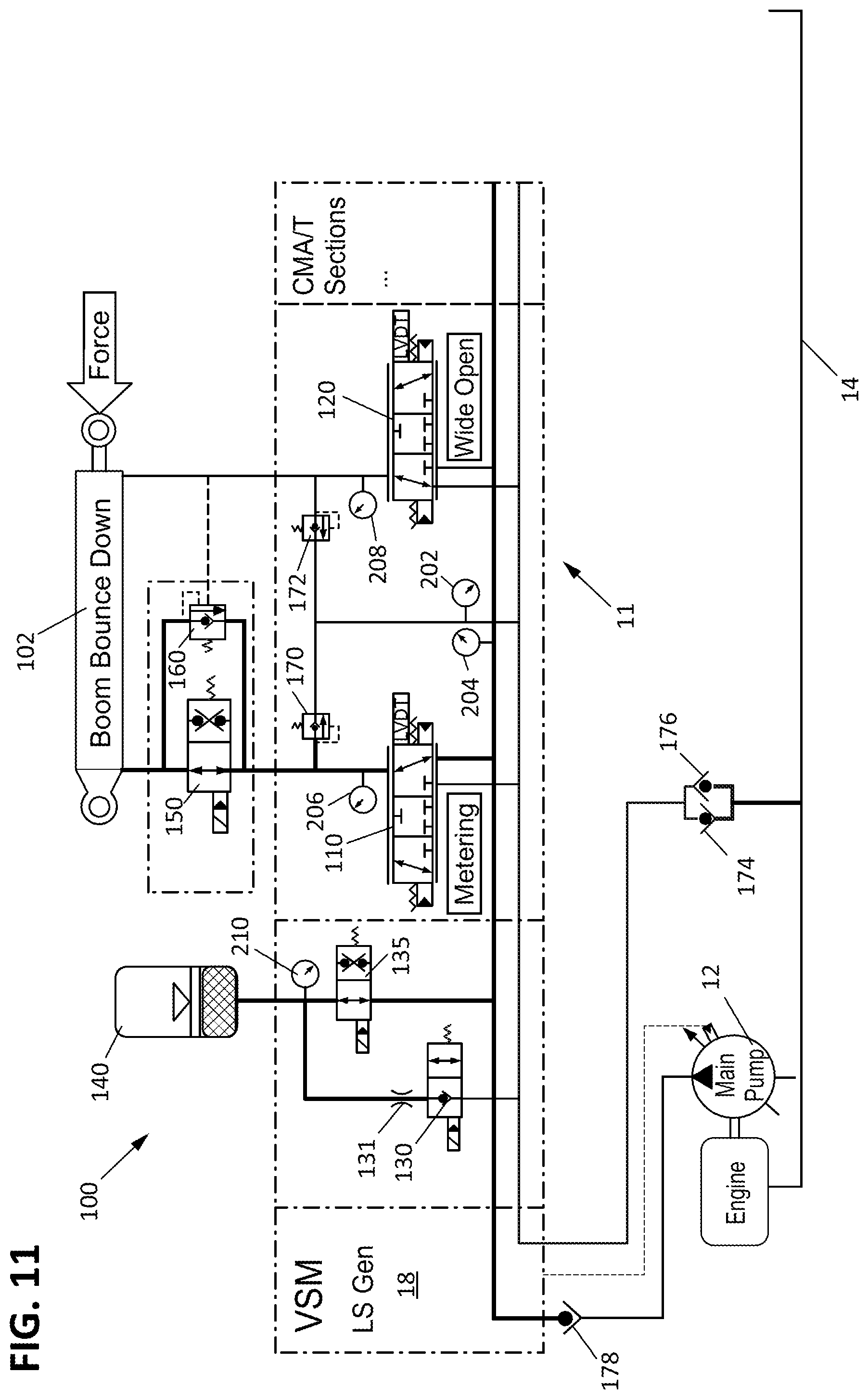 Patent US12320368 Figure 11 – Ride control for work machines