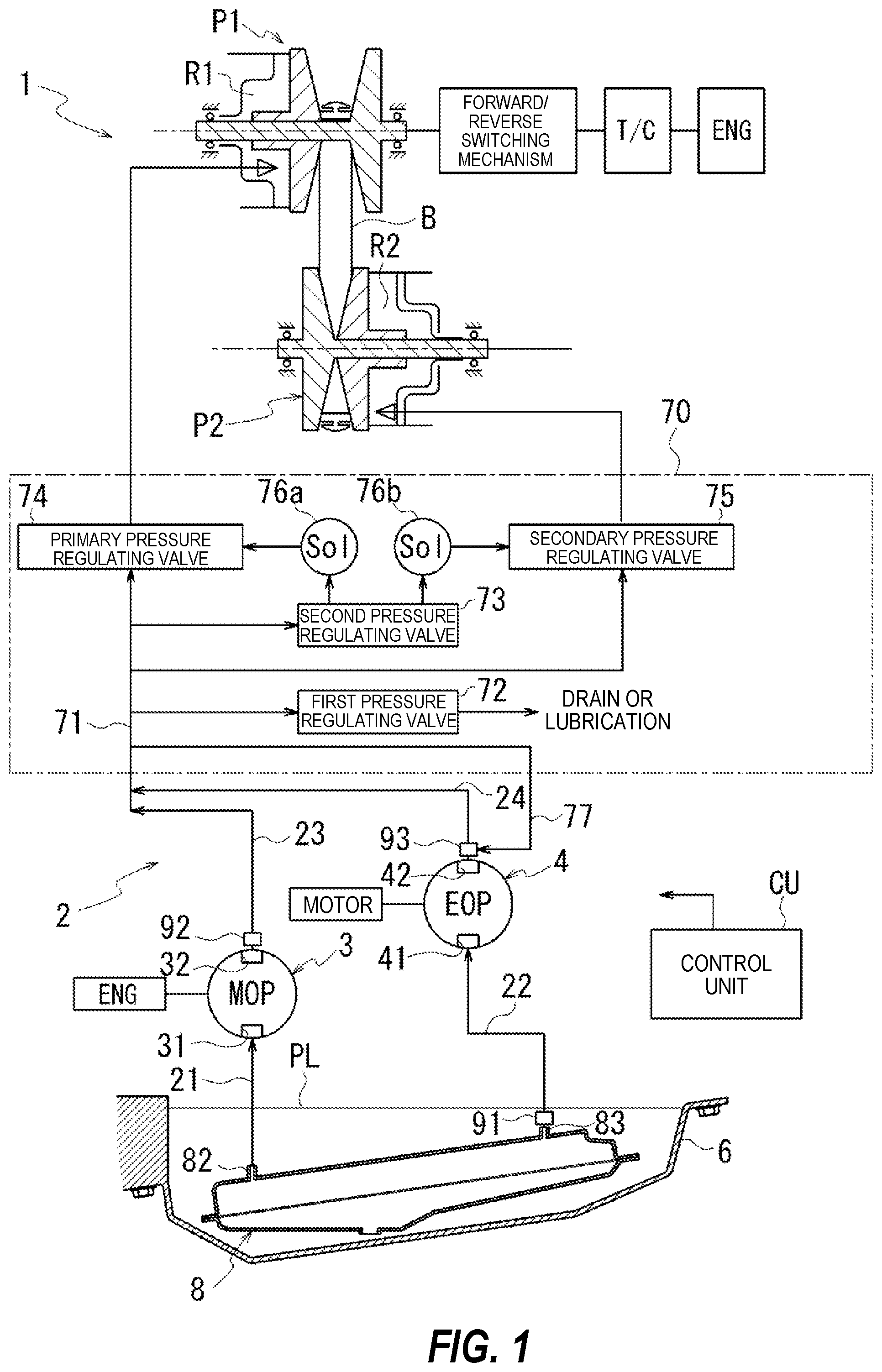 Patent US12320369 Figure 1 – Hydraulic supply device