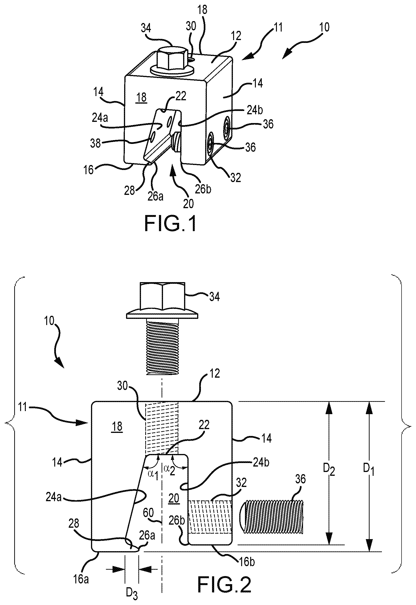 Patent US12320375 — Mounting device for nail strip panels — Figure 1