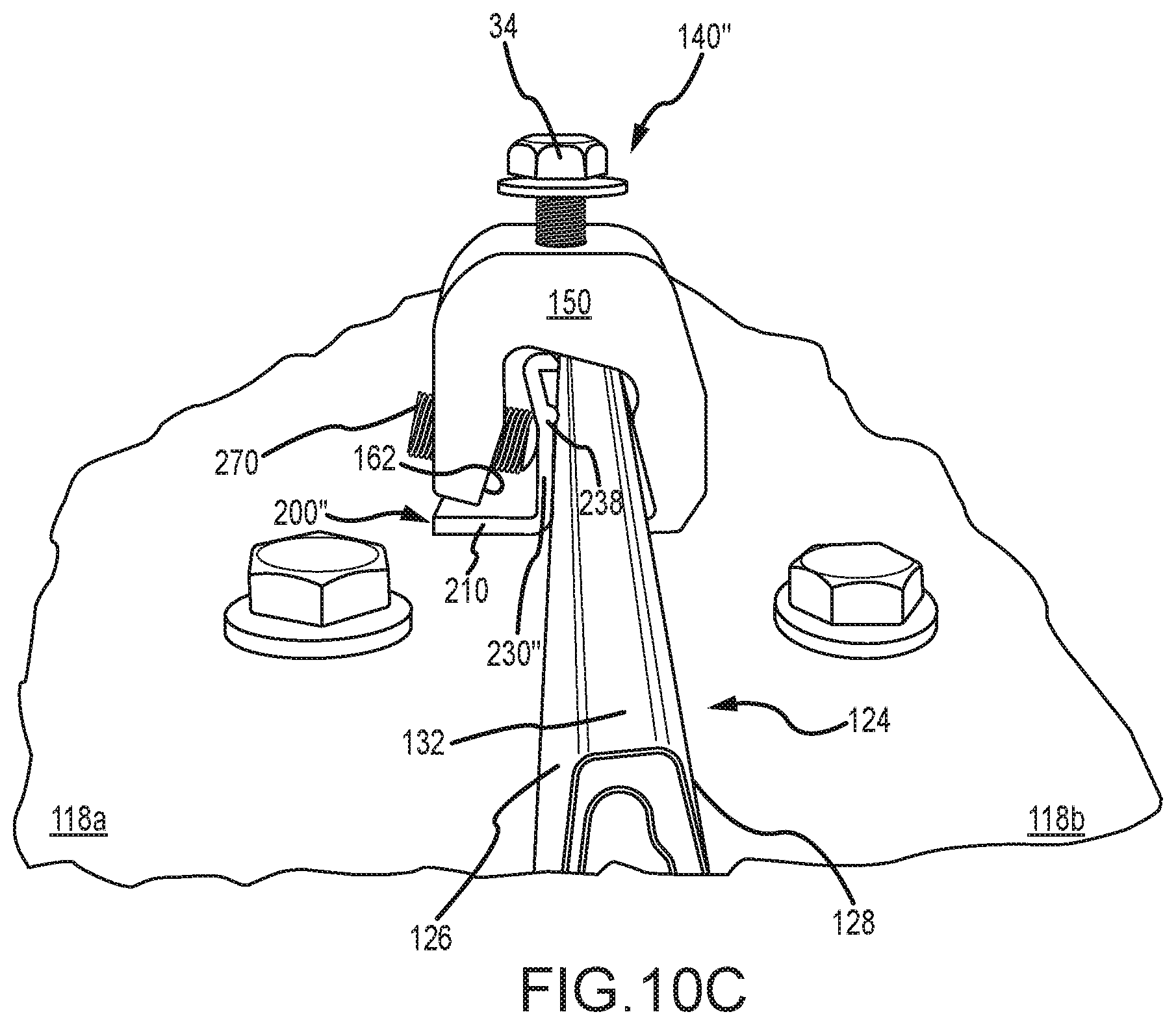 Patent US12320375 Figure 15 – Mounting device for nail strip panels