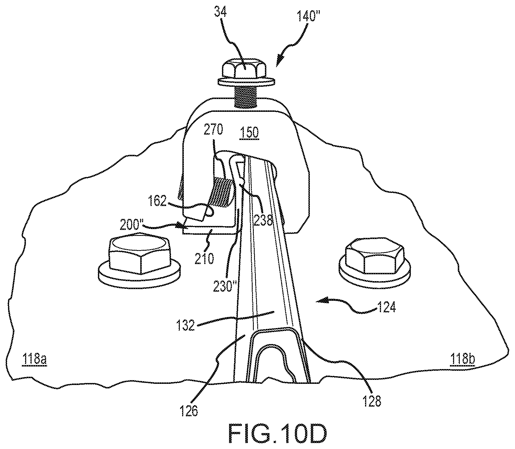 Patent US12320375 Figure 16 – Mounting device for nail strip panels