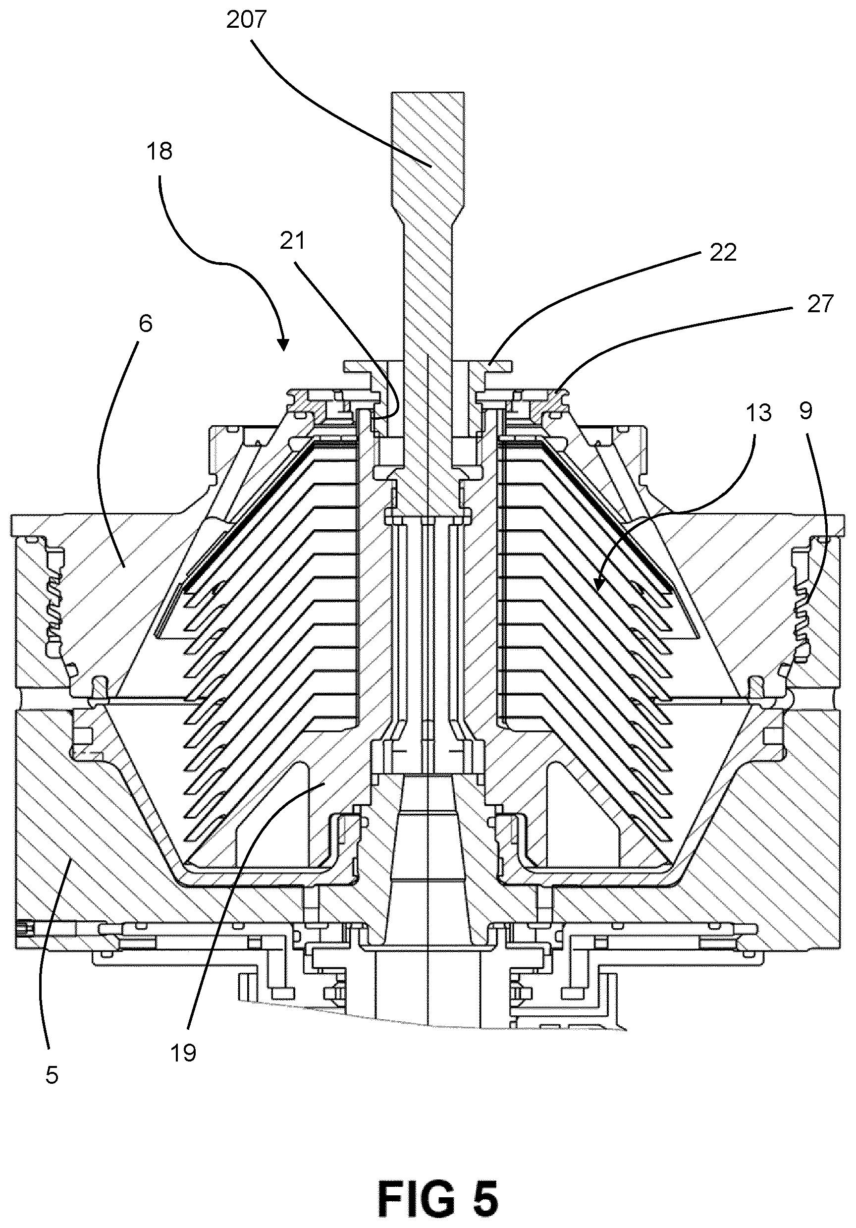 Patent US12320381 Figure 5 – Method for mounting a stack of separating discs in a centrifugal separator bowl and a tool