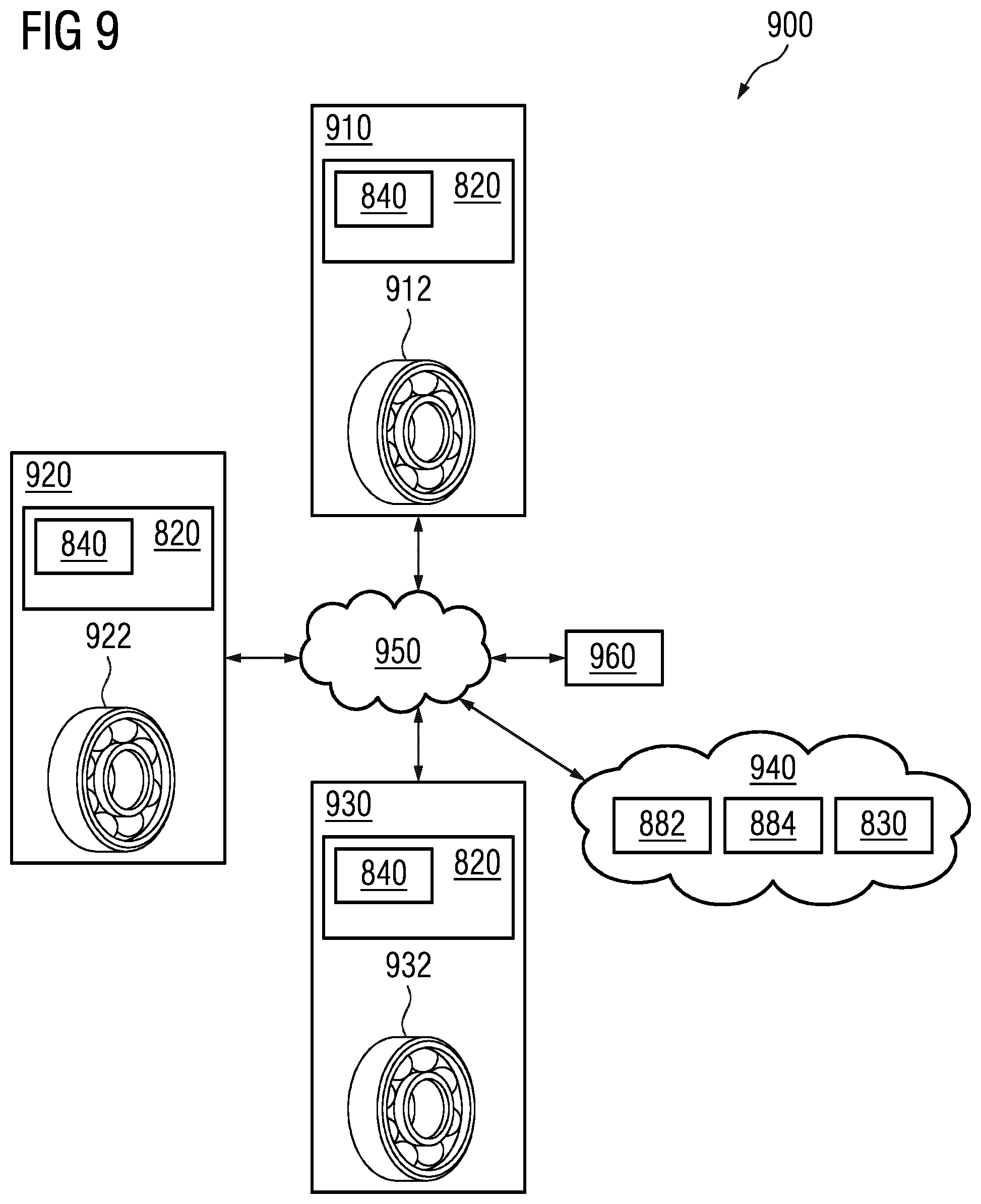Patent US12320384 Figure 9 – System, apparatus, and method of determining condition of a bearing