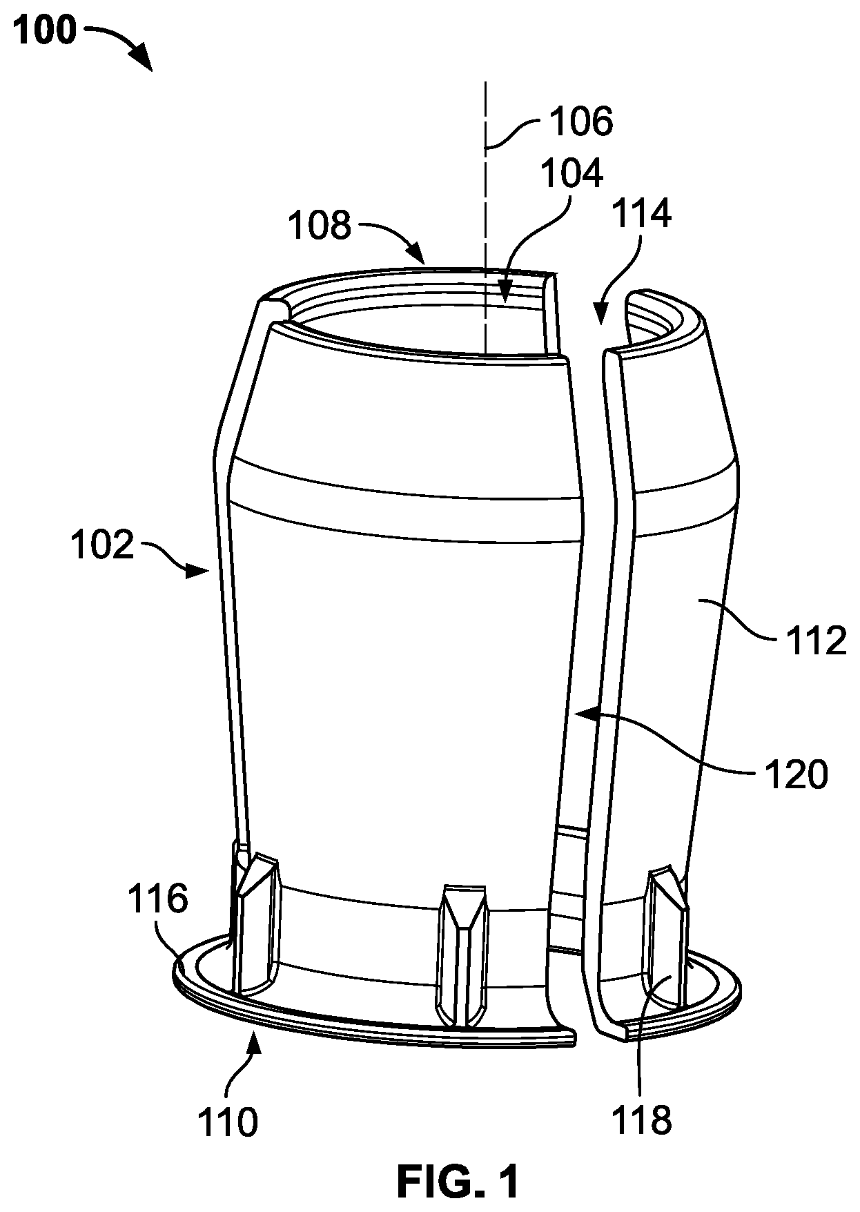 Patent US12320385 — Axially compressible bearing — Figure 1