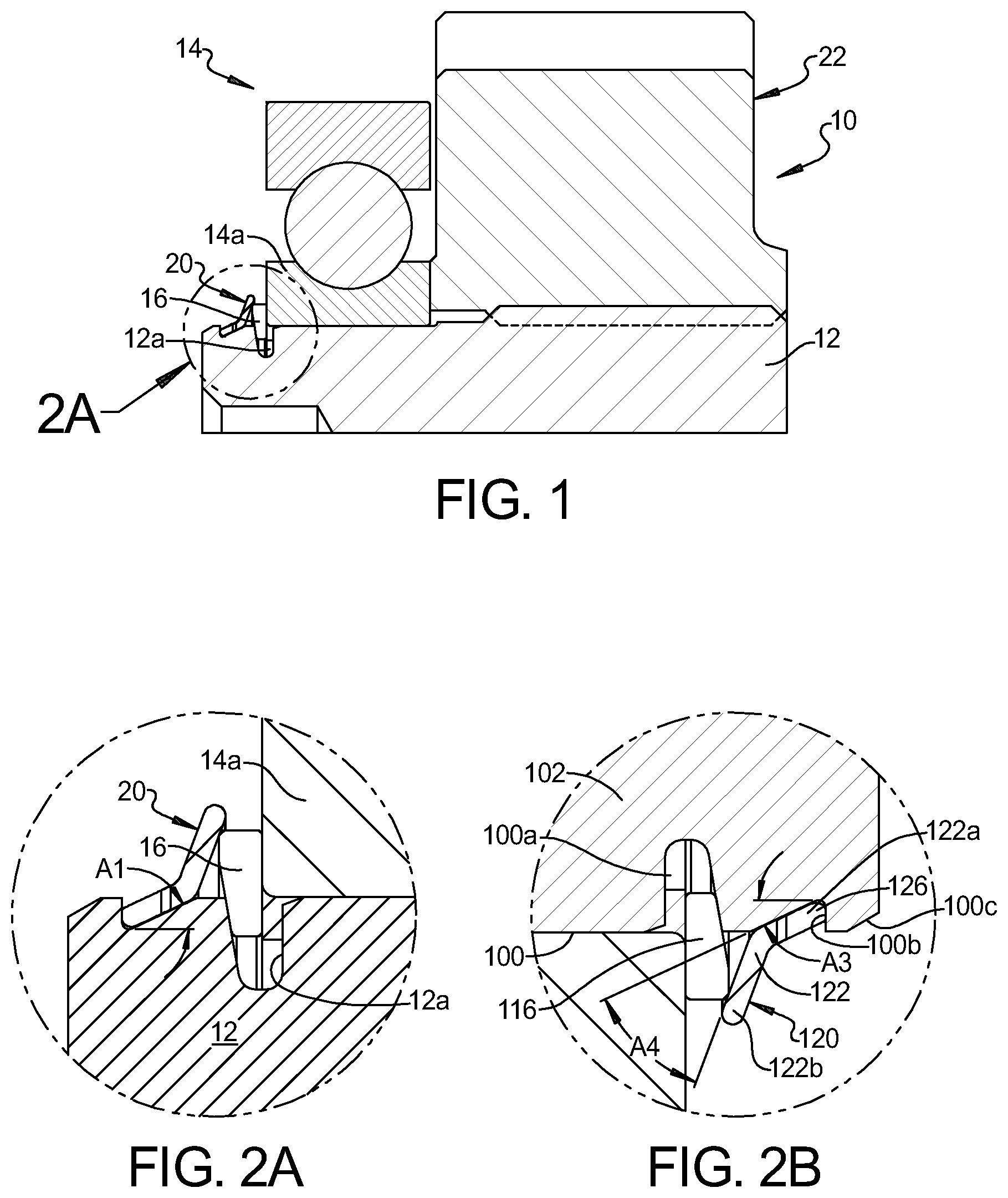 Patent US12320391 Figure 1 – External snap ring retainer