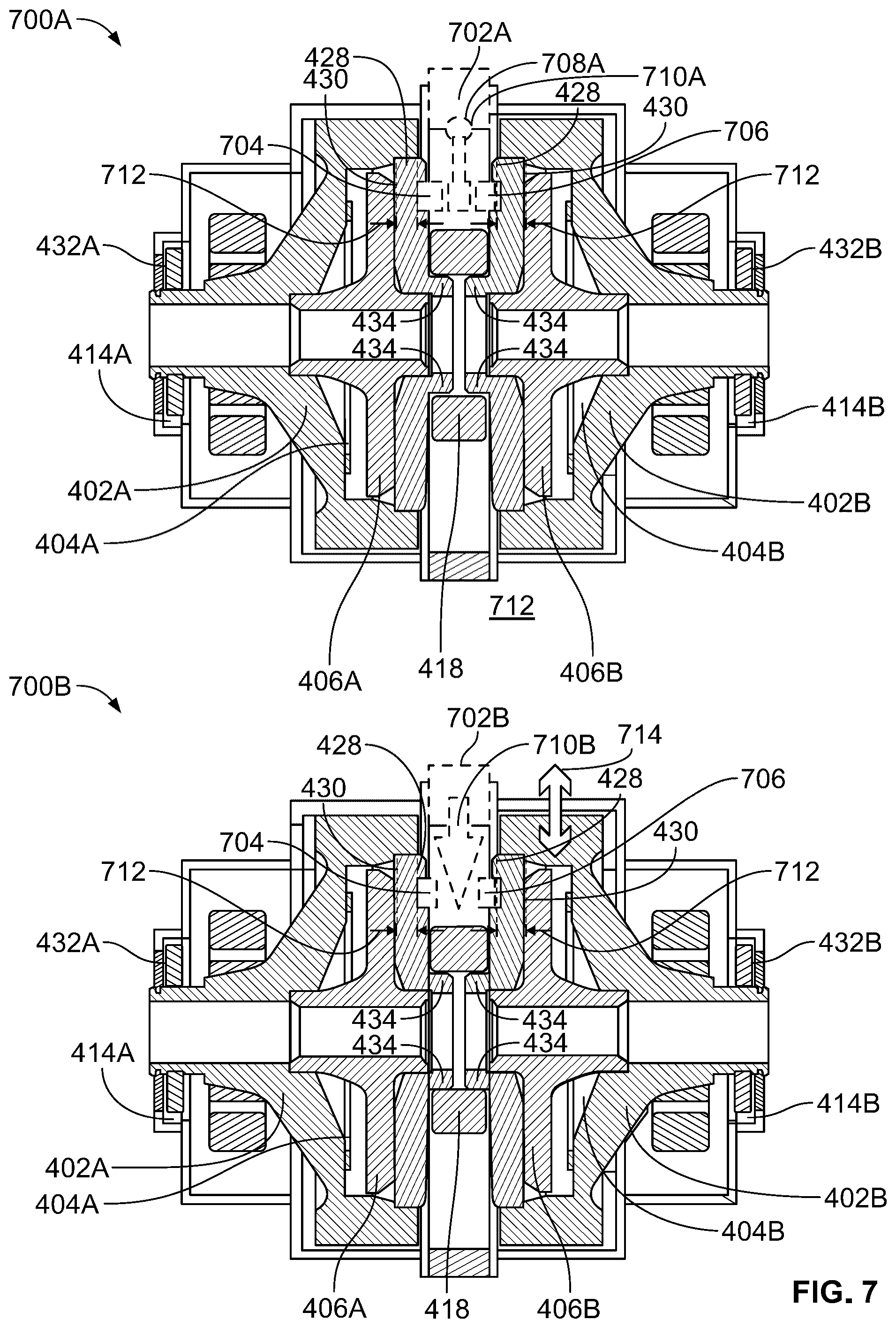Patent US12320396 Figure 7 – Integrated disconnect for drive unit