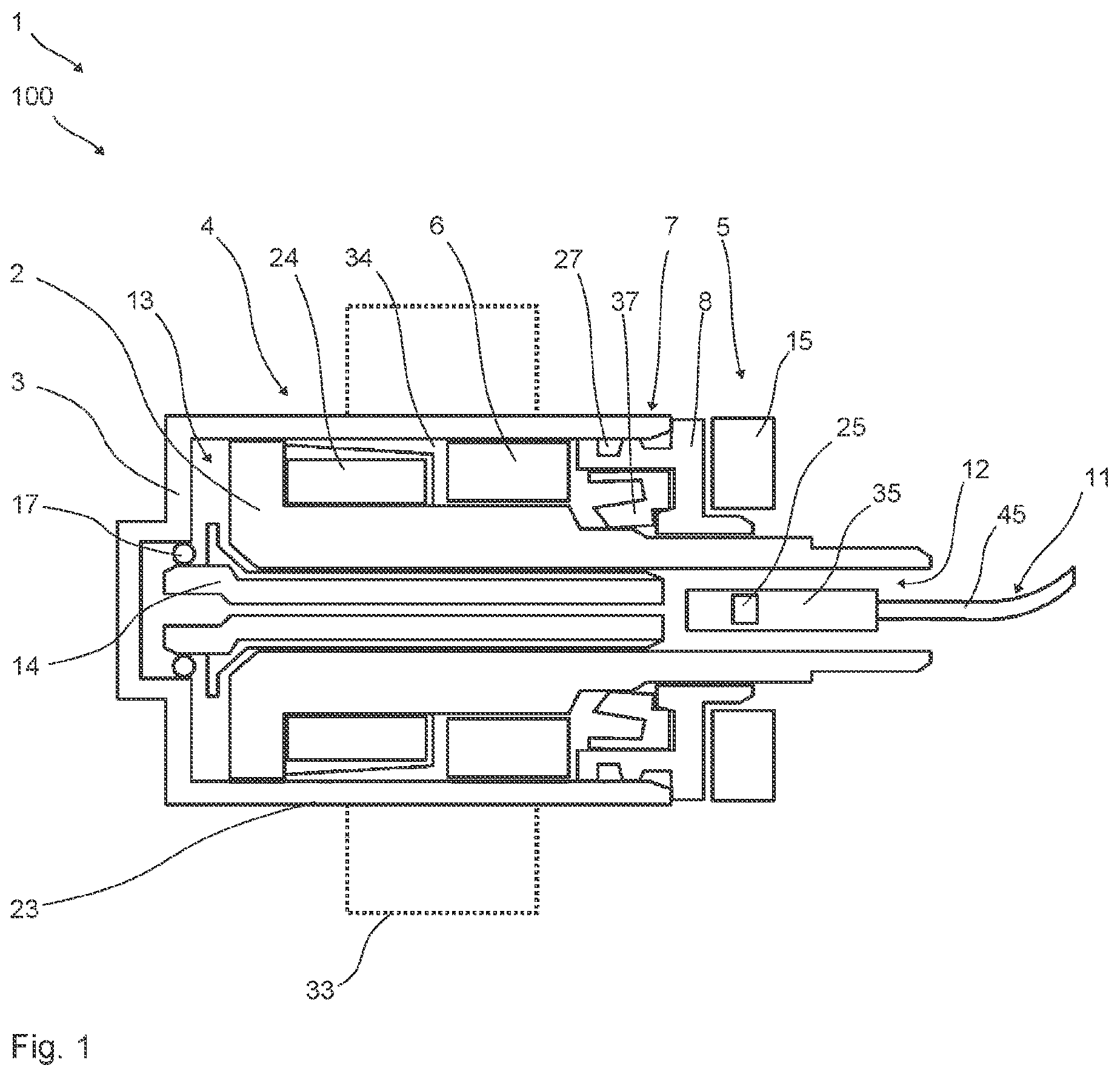 Patent US12320397 Figure 1 – Magnetorheological braking device, in particular operating apparatus