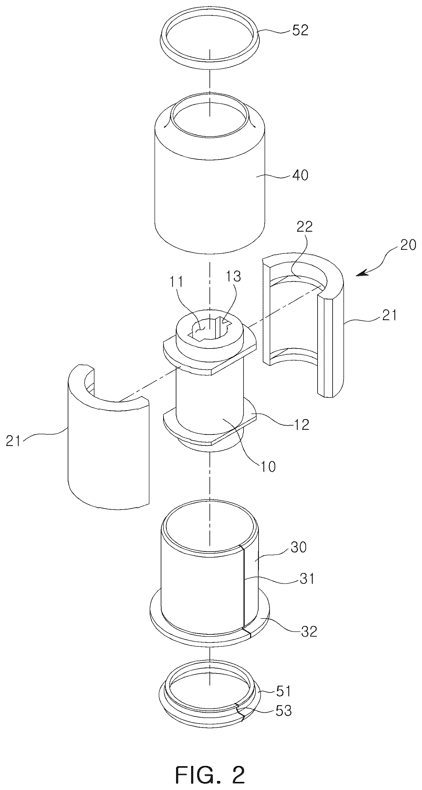 Patent US12320402 Figure 2 – Mounting bushing