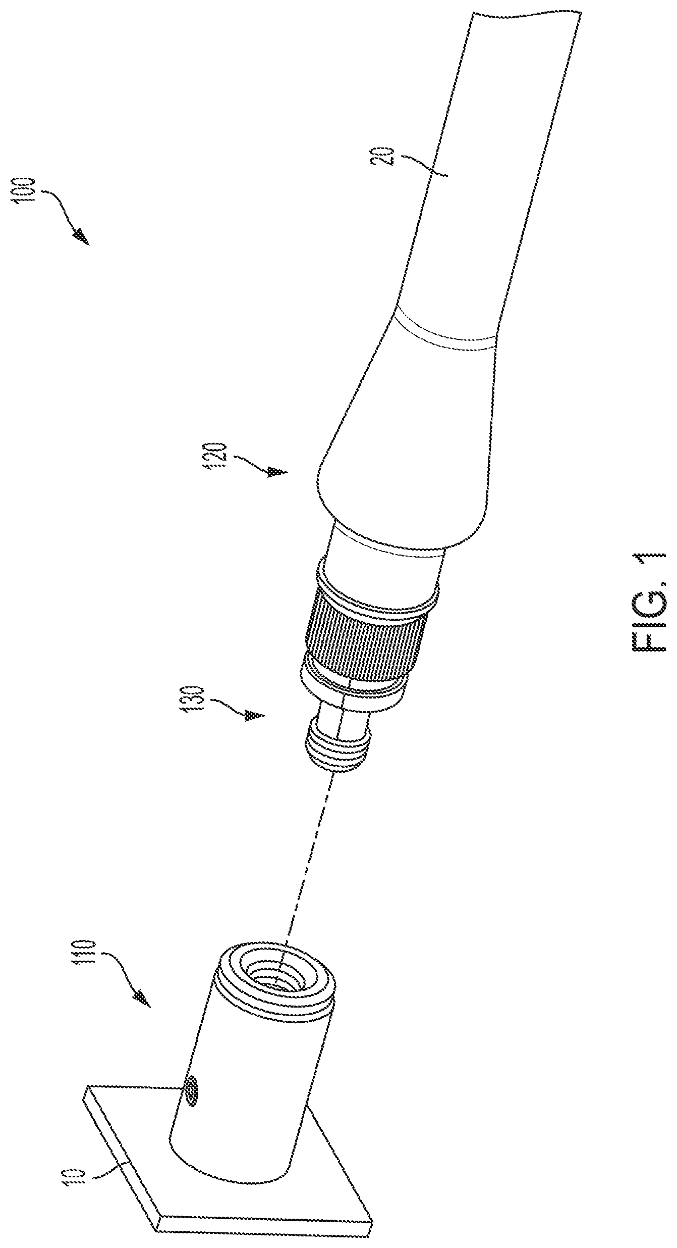 Patent US12320406 Figure 1 – Attachment mechanism between a base and a body secured or gripped object