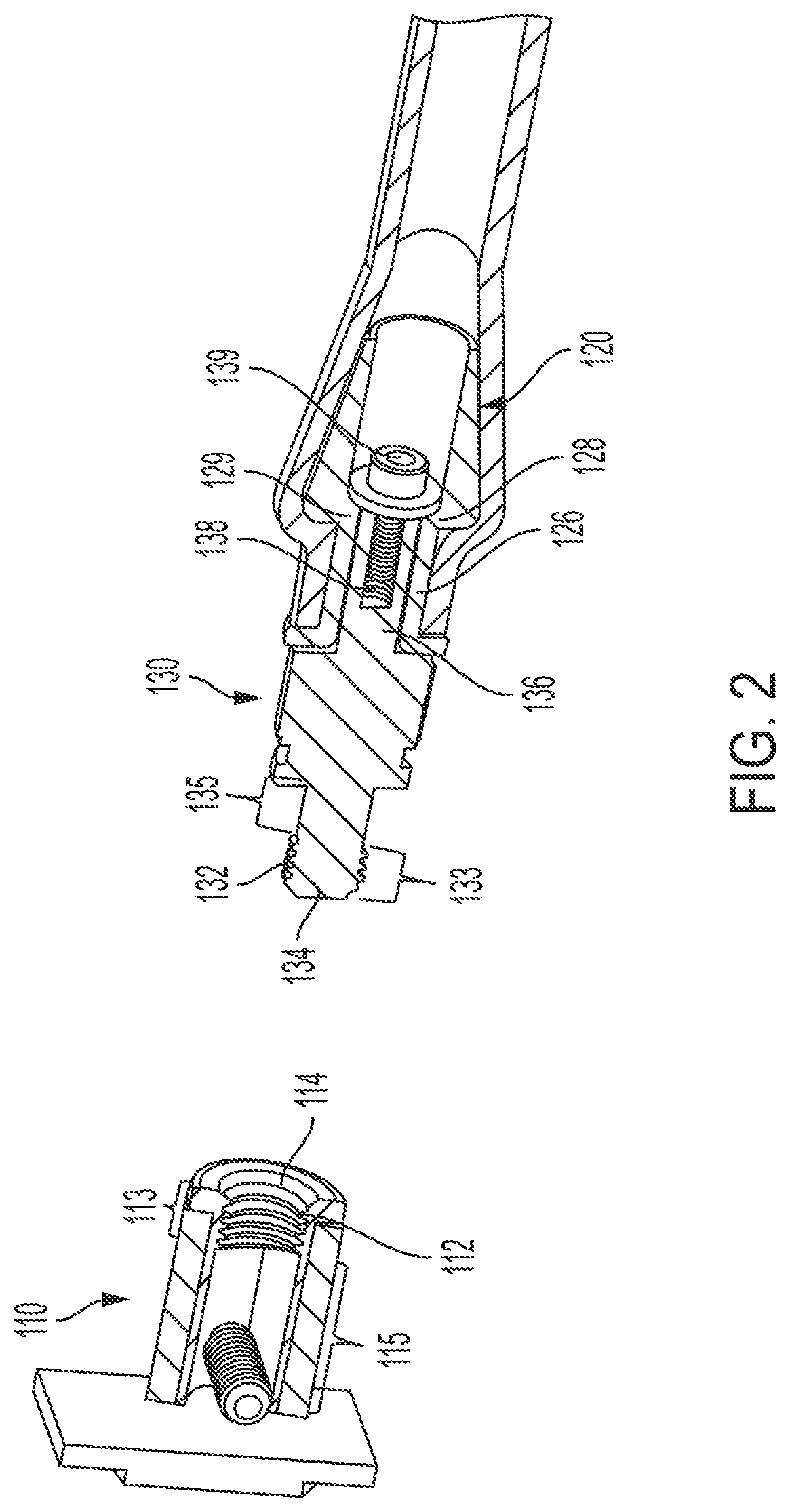 Patent US12320406 Figure 2 – Attachment mechanism between a base and a body secured or gripped object