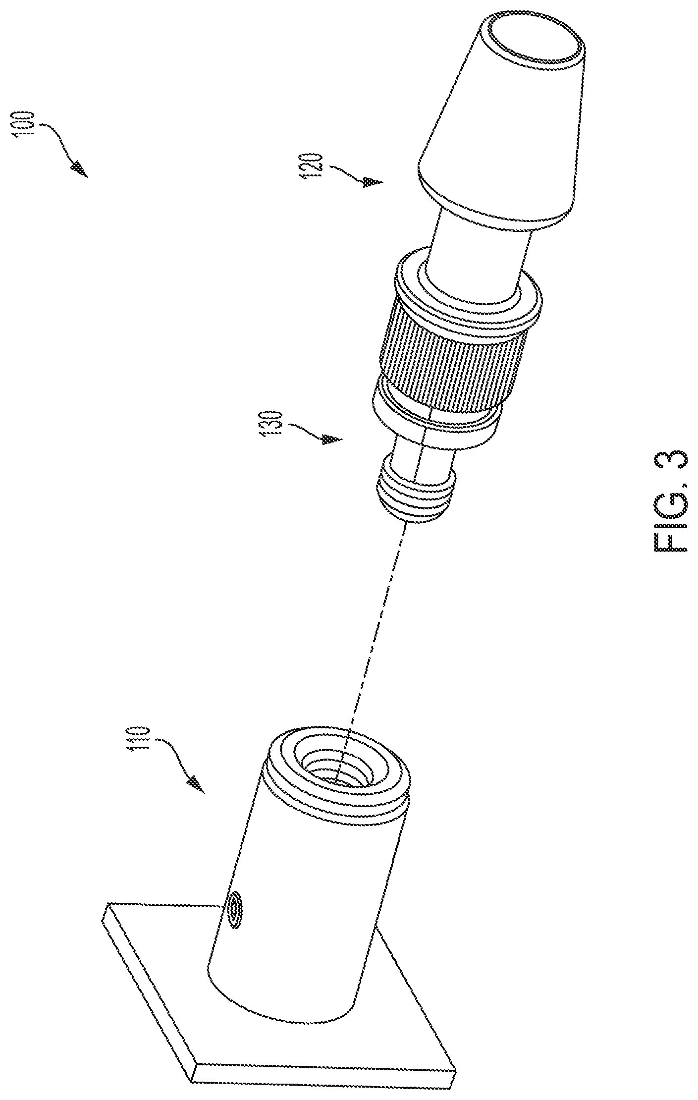 Patent US12320406 Figure 3 – Attachment mechanism between a base and a body secured or gripped object