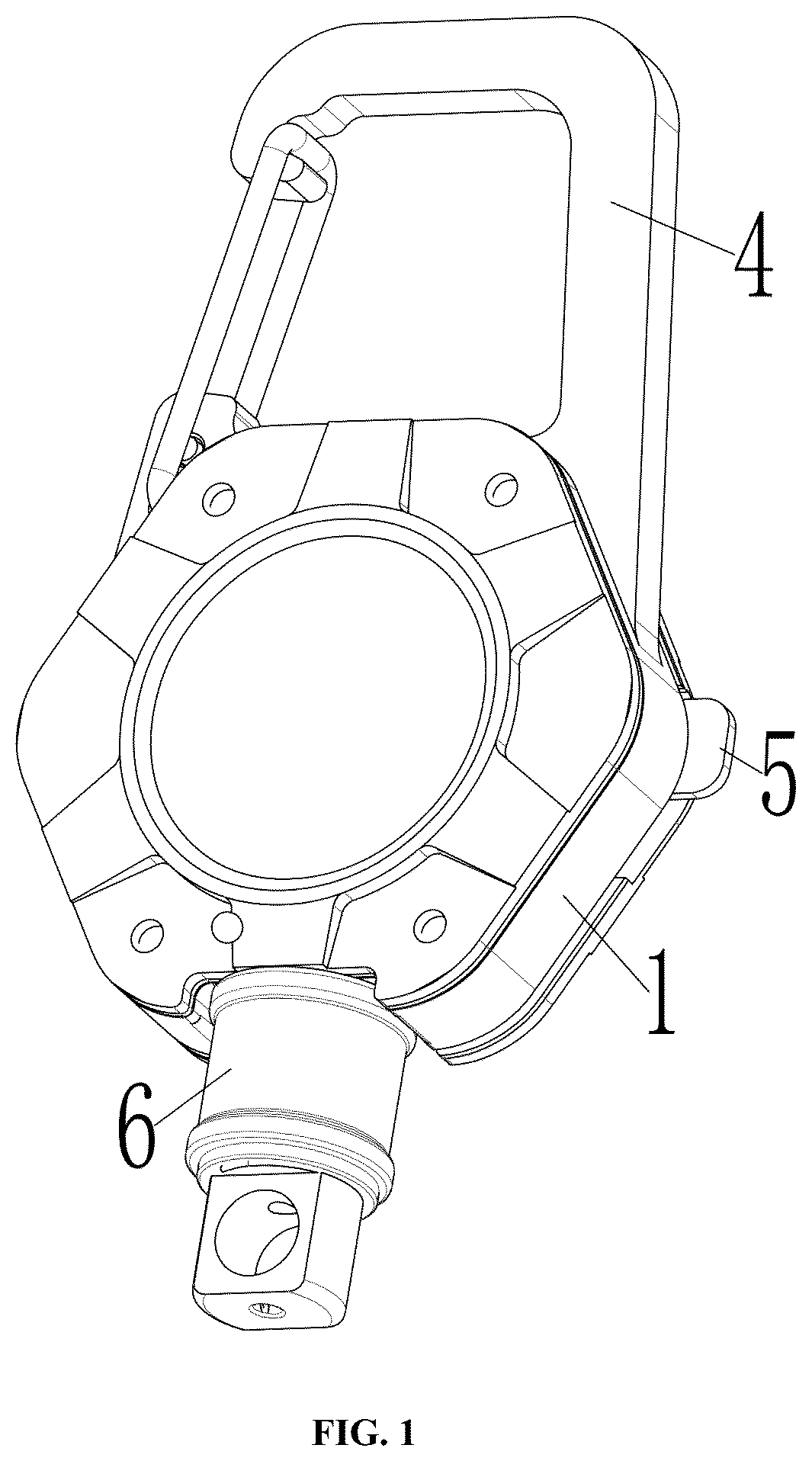 Patent US12320407 Figure 1 – Carabiner capable of adjusting length of harness