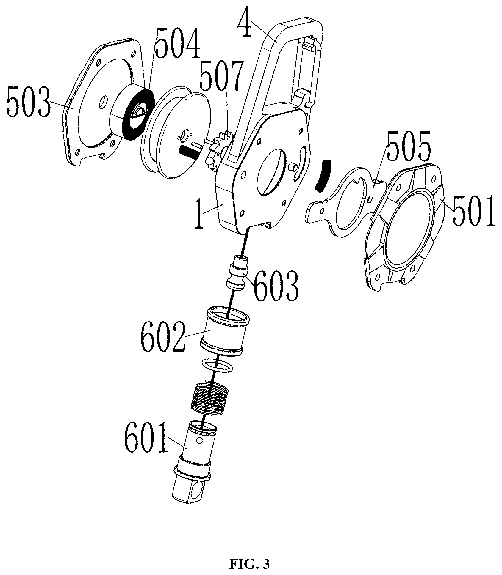 Patent US12320407 Figure 3 – Carabiner capable of adjusting length of harness