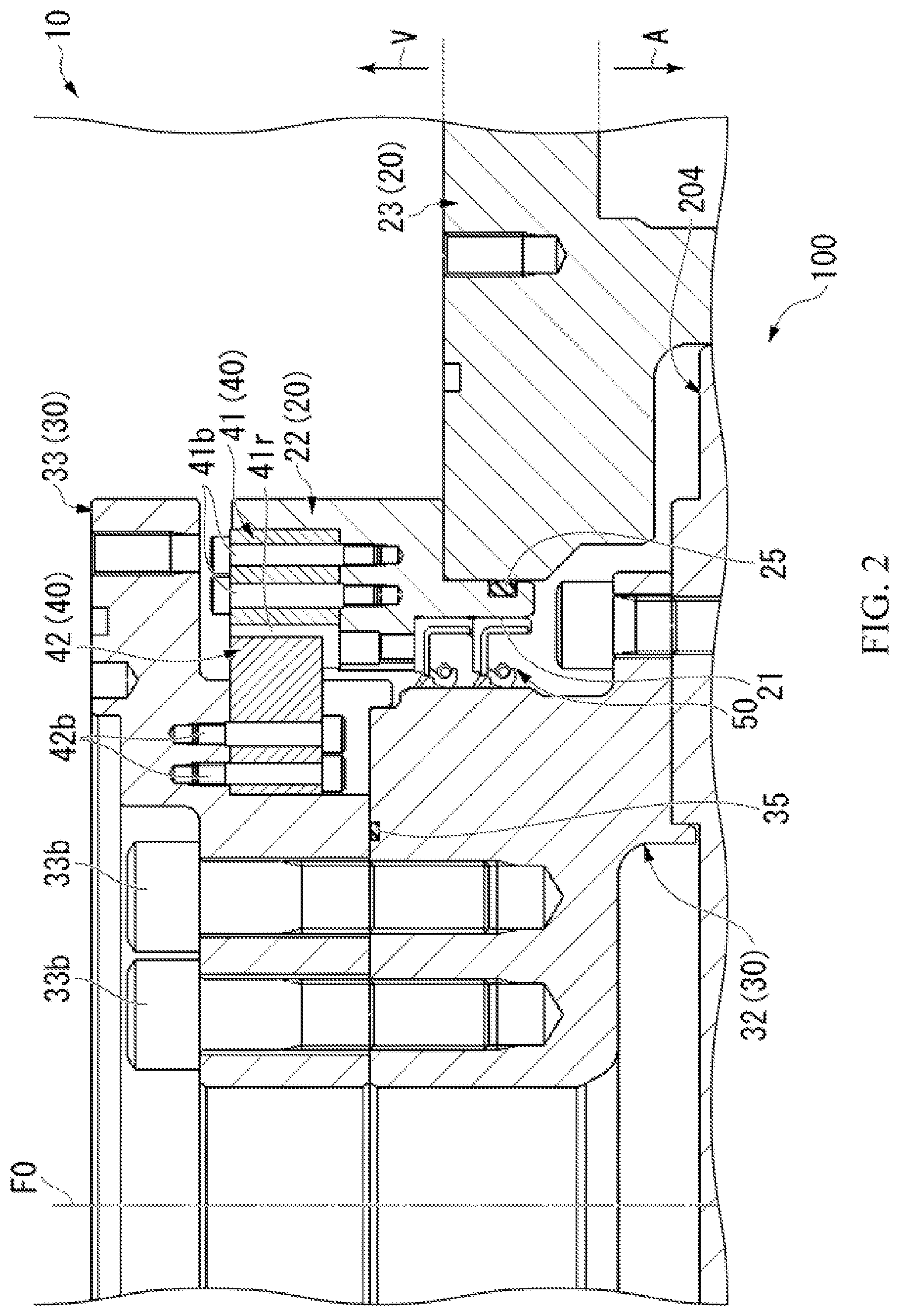 Patent US12320408 Figure 2 – Rotary feedthrough and robot