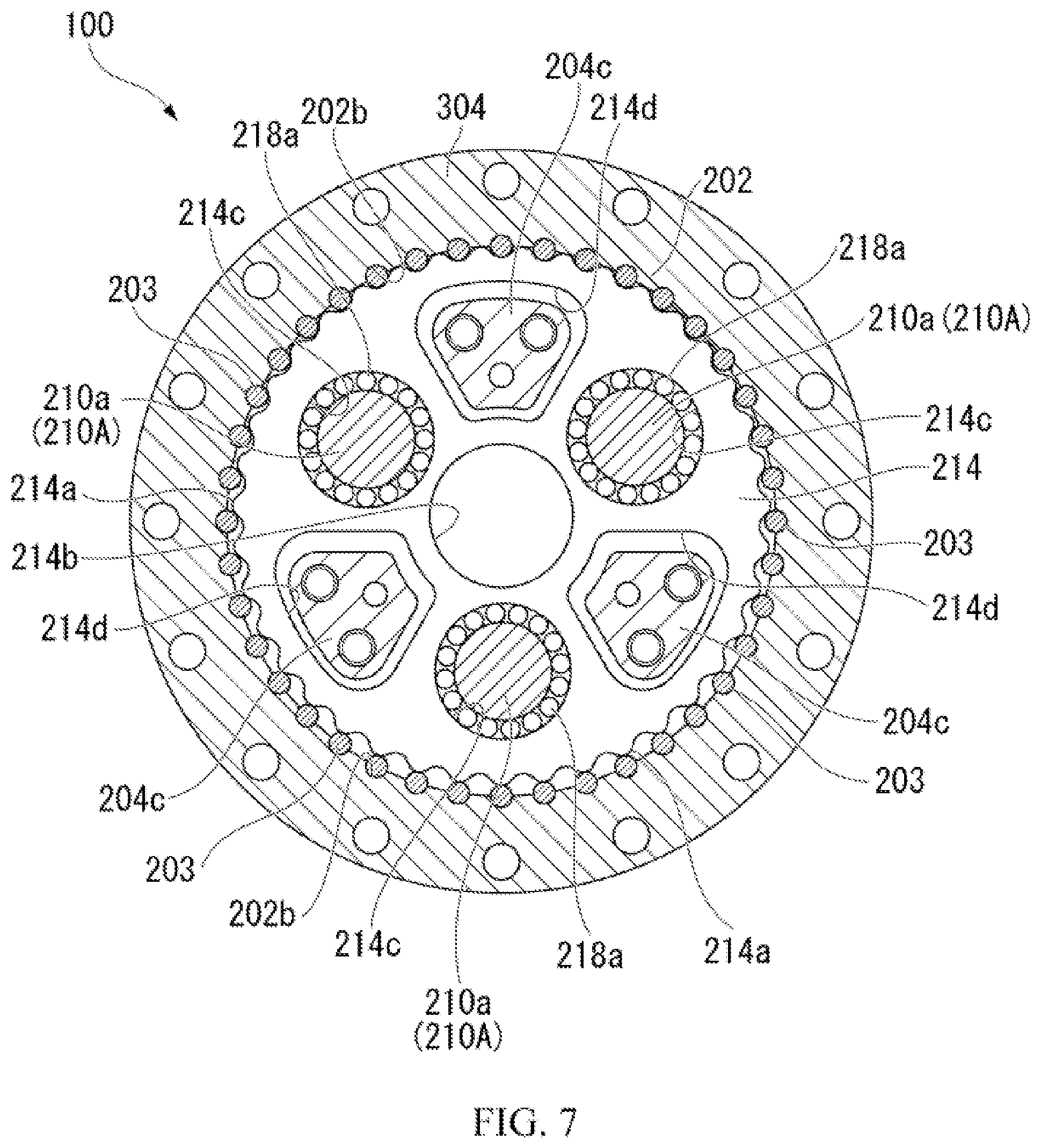Patent US12320408 Figure 7 – Rotary feedthrough and robot