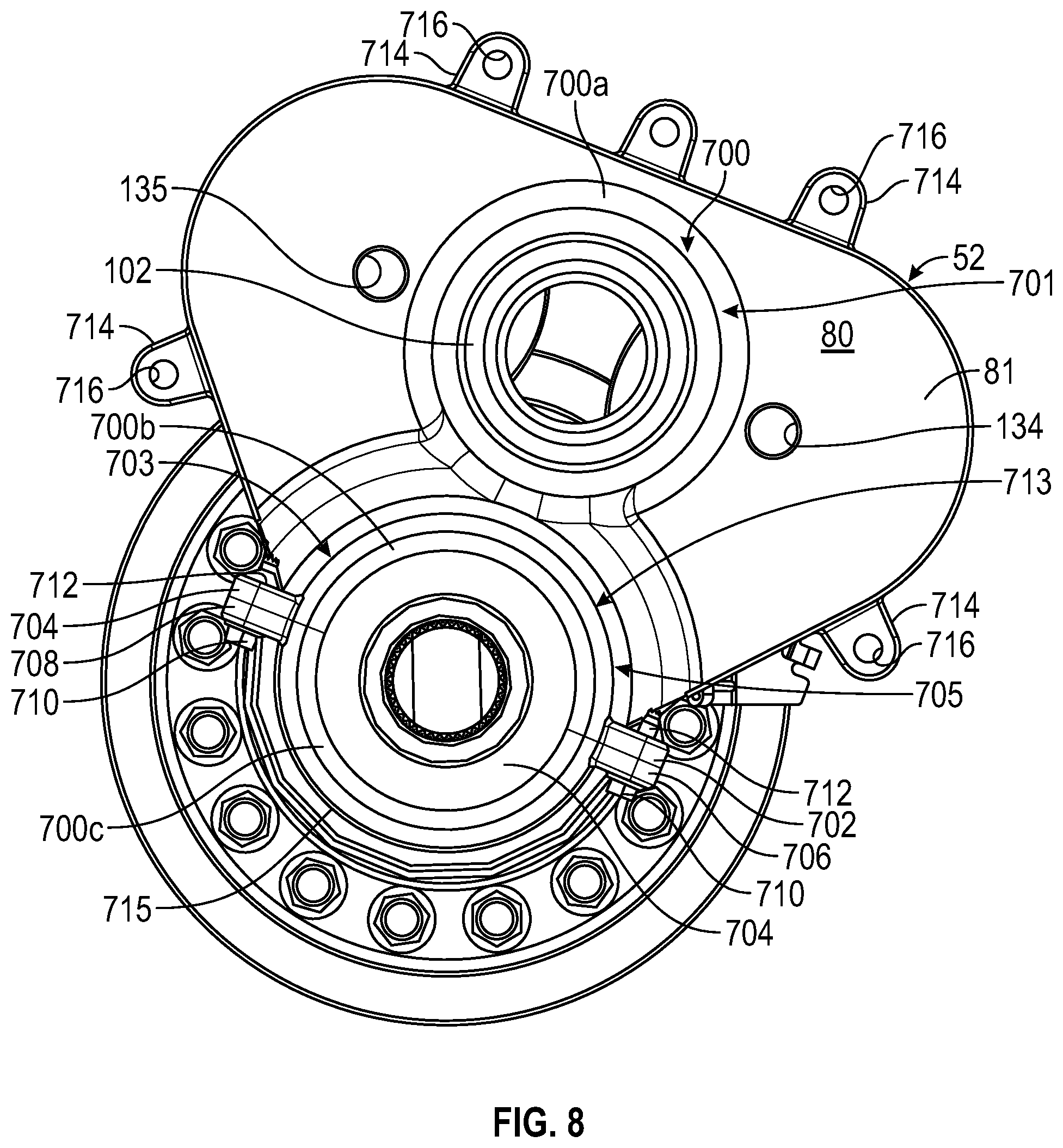 Patent US12320415 Figure 11 – Multi-axis gear piloting carrier for electric drive unit