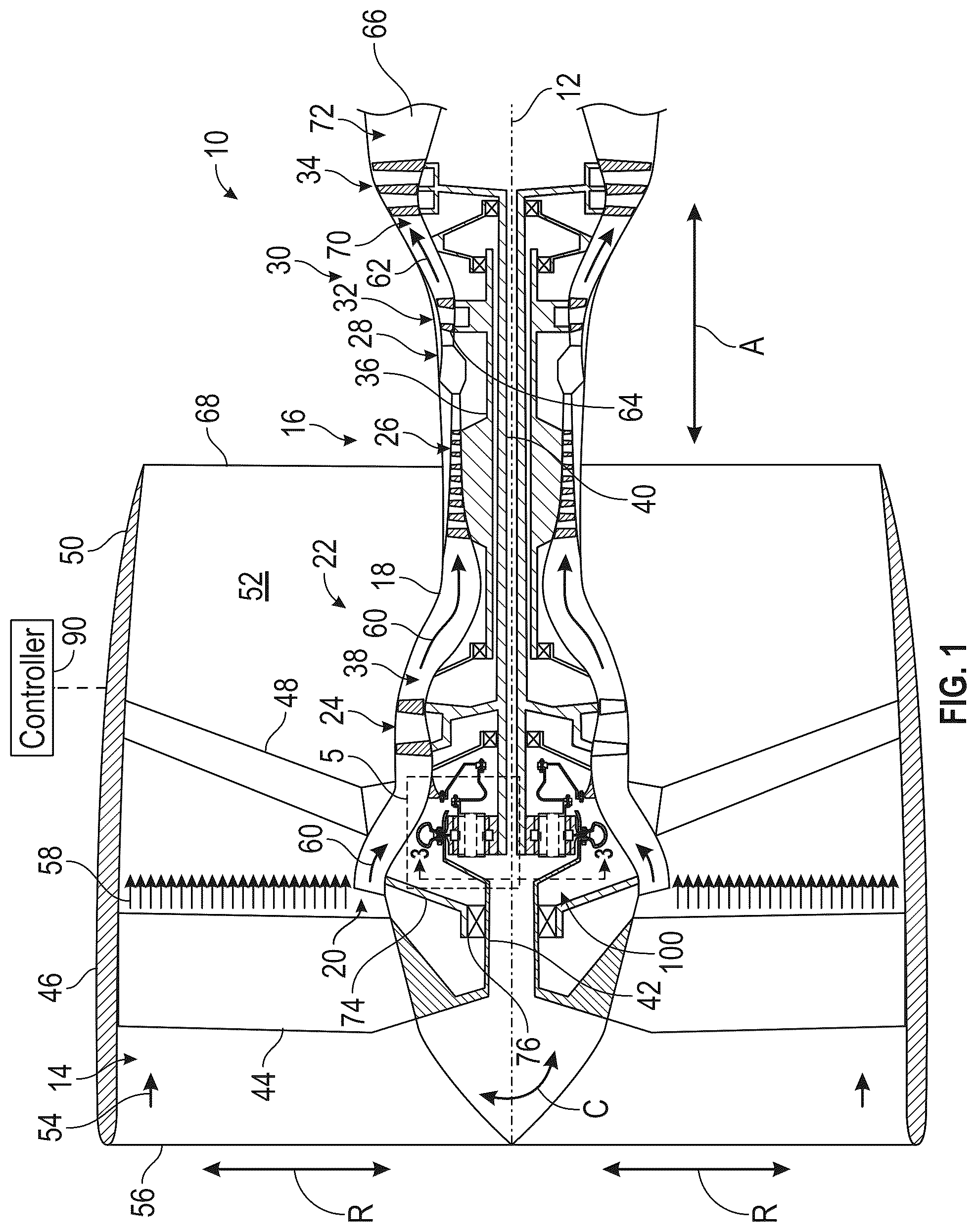 Patent US12320418 Figure 1 – Gearbox assembly with lubricant extraction volume ratio