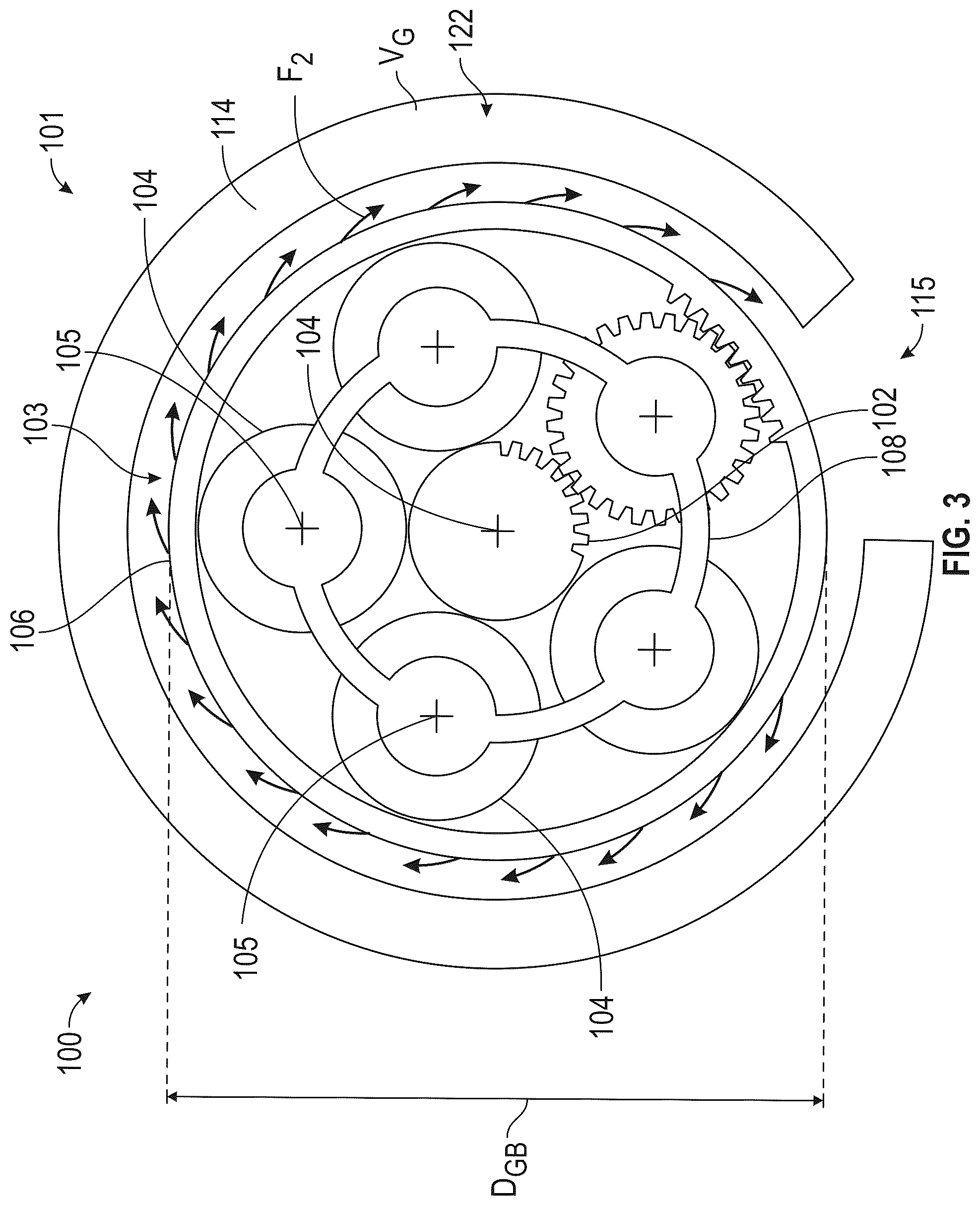 Patent US12320418 Figure 3 – Gearbox assembly with lubricant extraction volume ratio