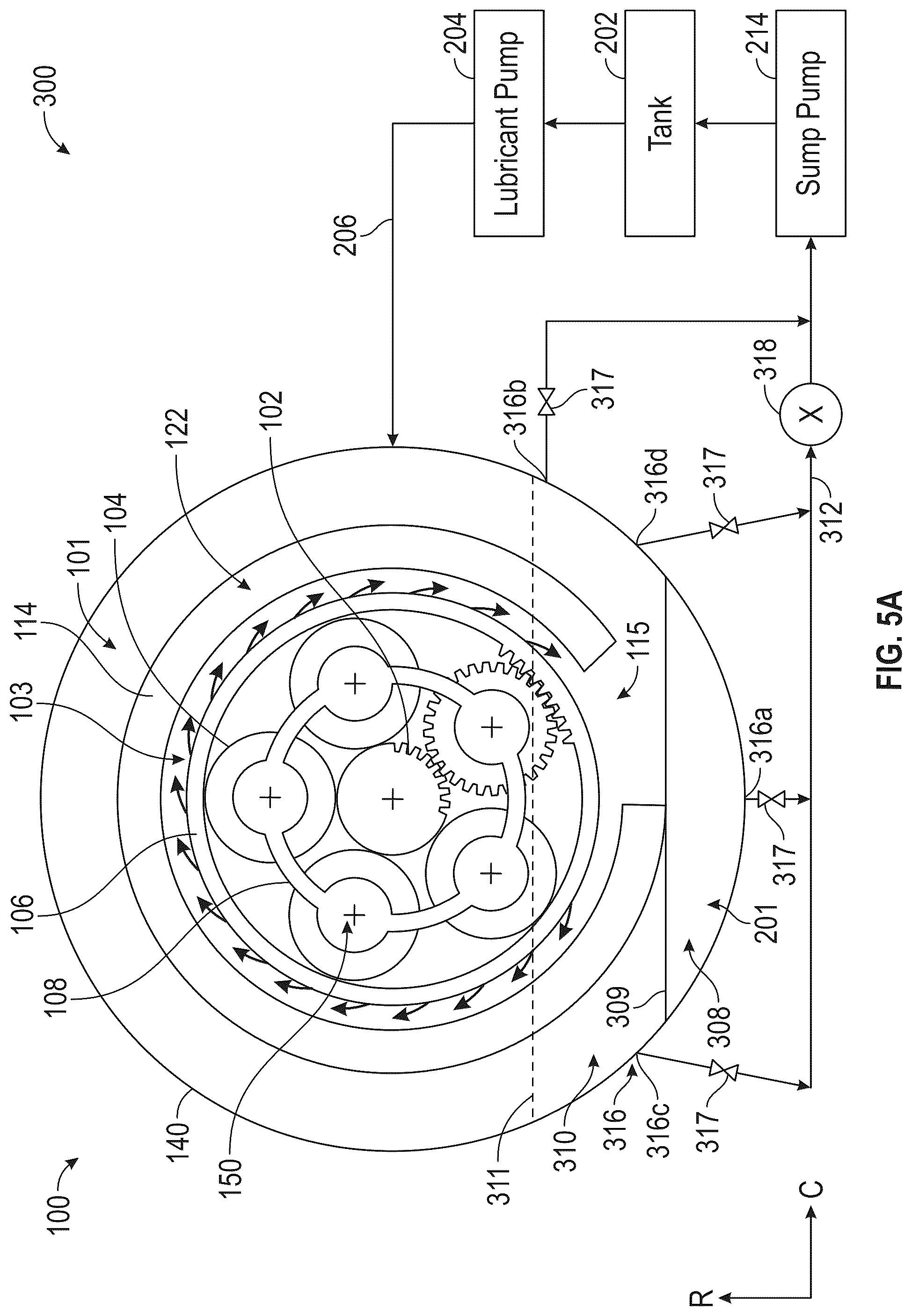 Patent US12320418 Figure 5 – Gearbox assembly with lubricant extraction volume ratio