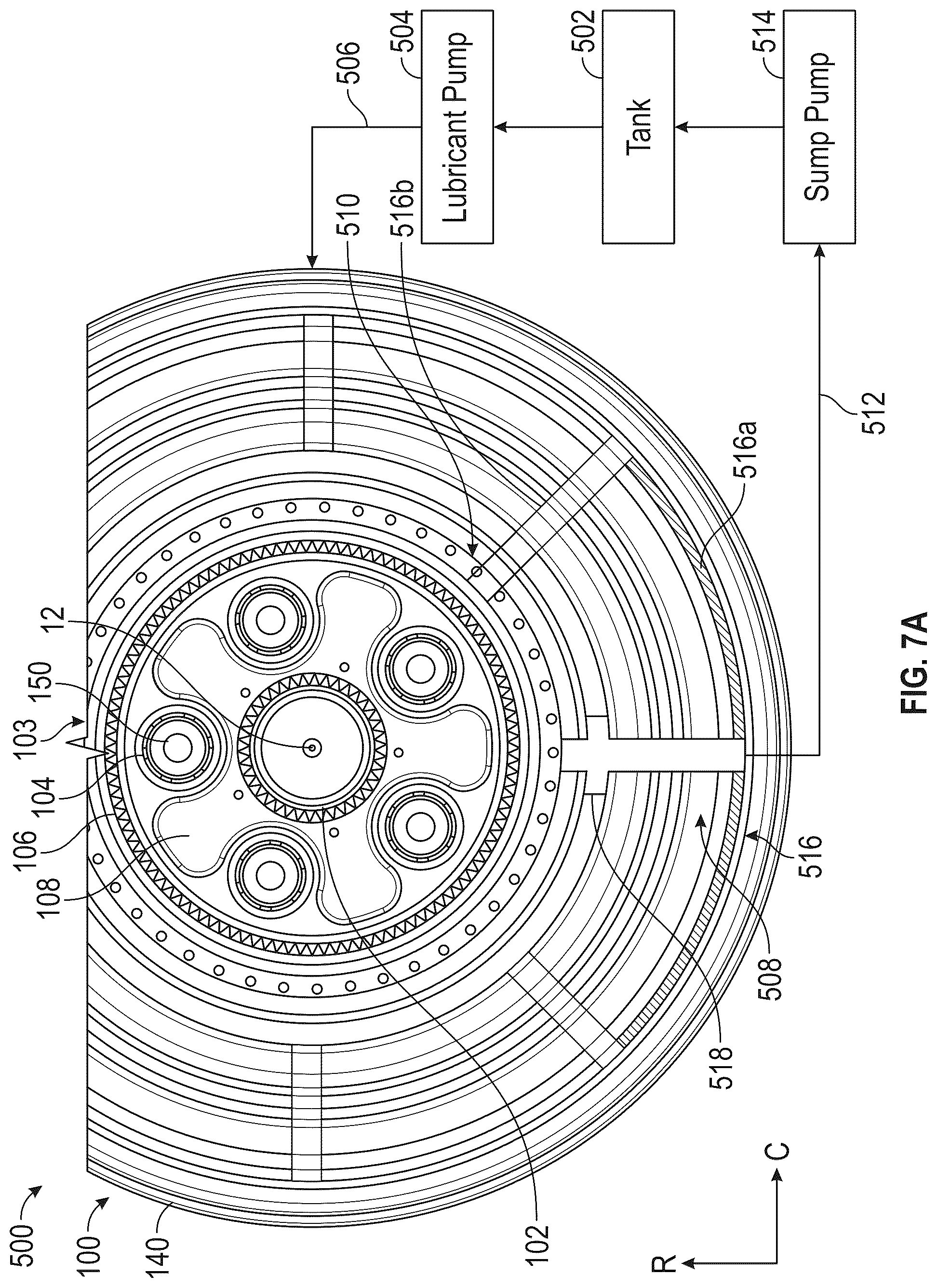 Patent US12320418 Figure 9 – Gearbox assembly with lubricant extraction volume ratio