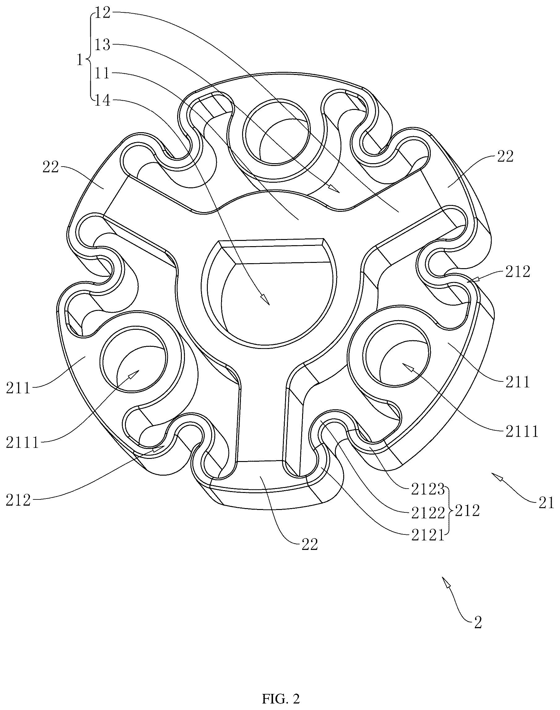 Patent US12320419 Figure 2 – Elastic buffering planet carrier and speed reducer