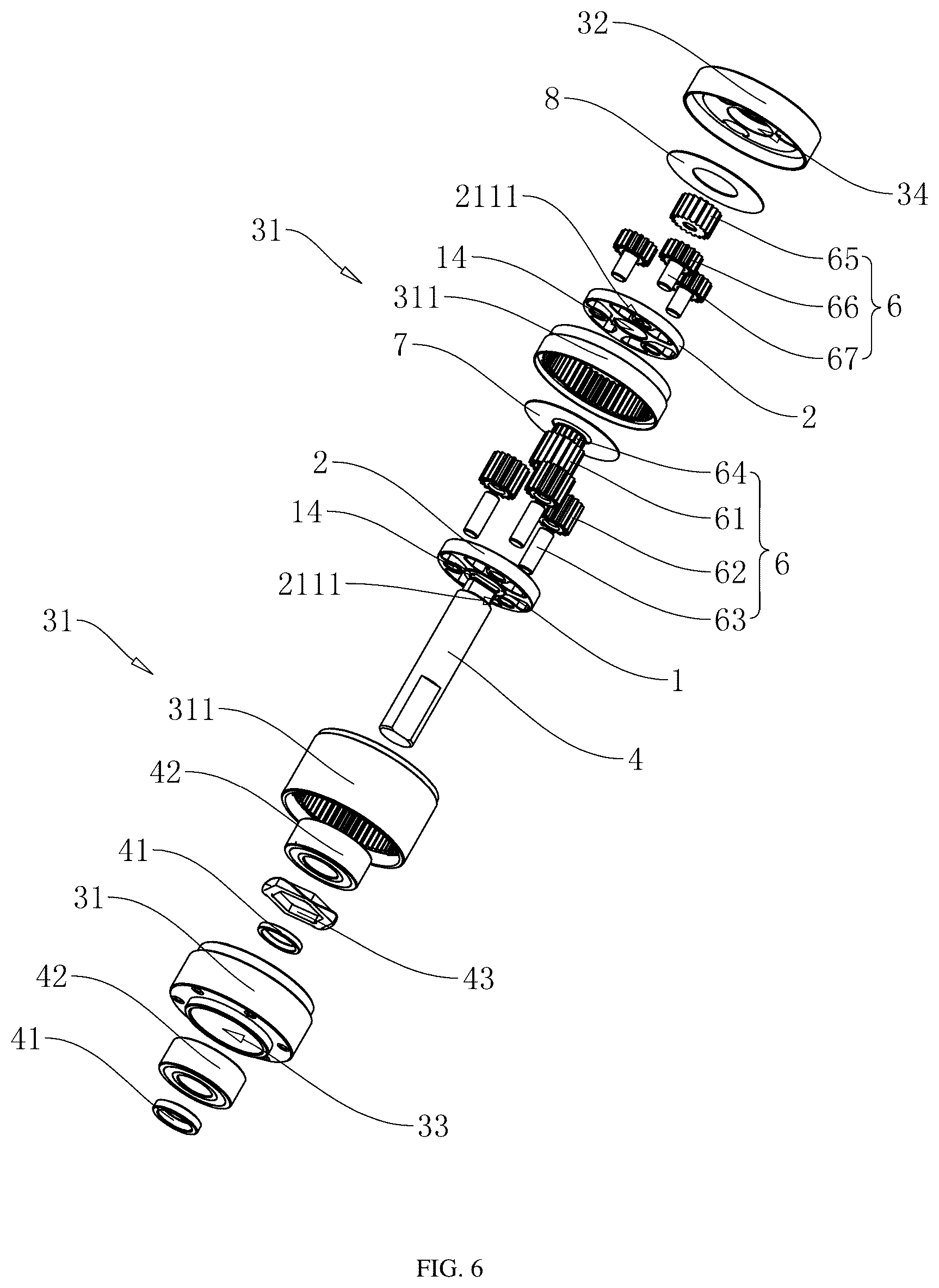 Patent US12320419 Figure 6 – Elastic buffering planet carrier and speed reducer