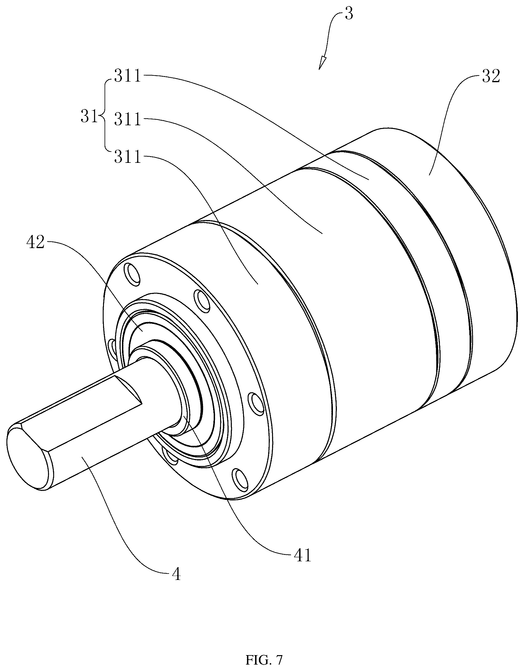 Patent US12320419 Figure 7 – Elastic buffering planet carrier and speed reducer