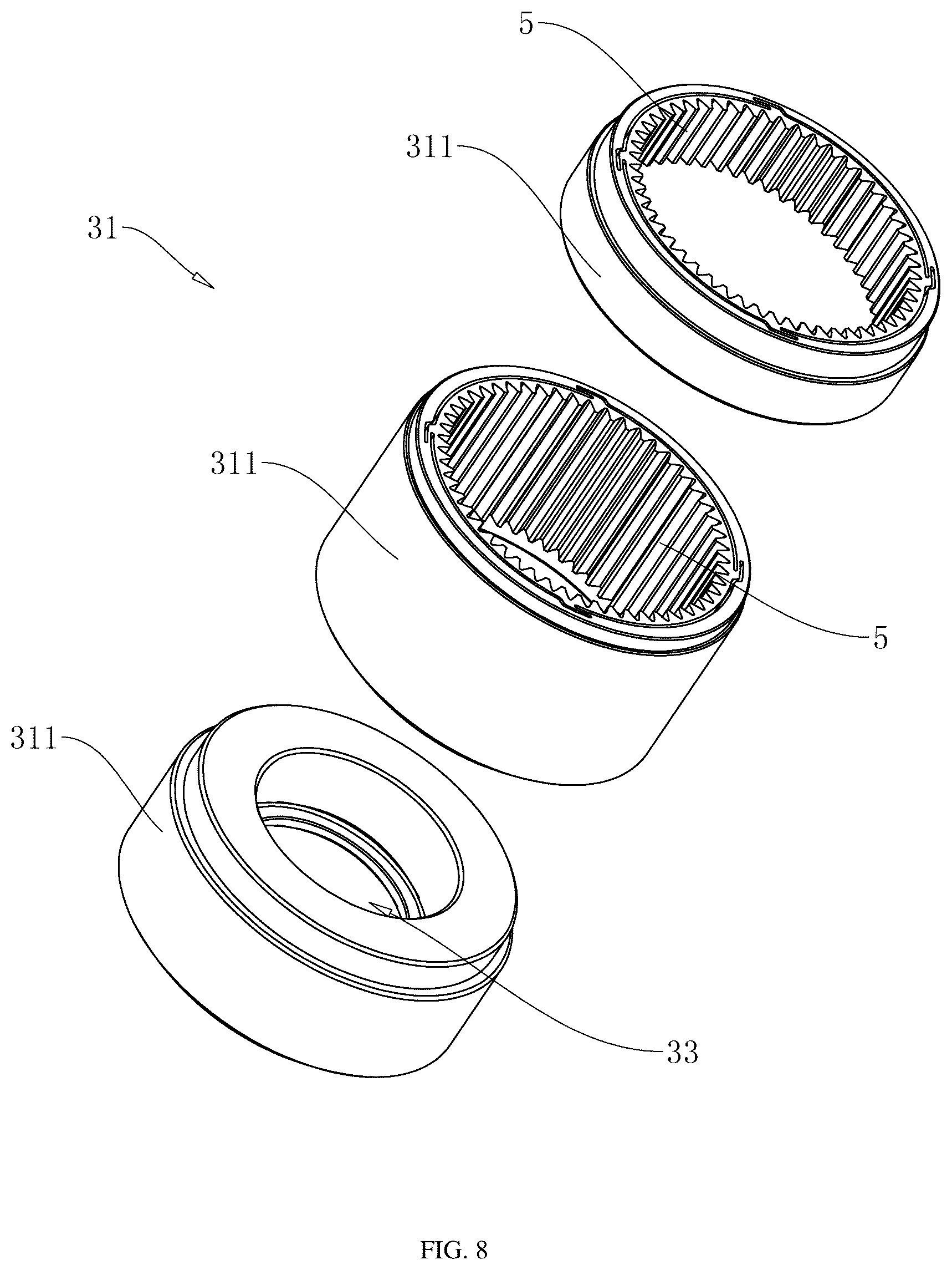 Patent US12320419 Figure 8 – Elastic buffering planet carrier and speed reducer