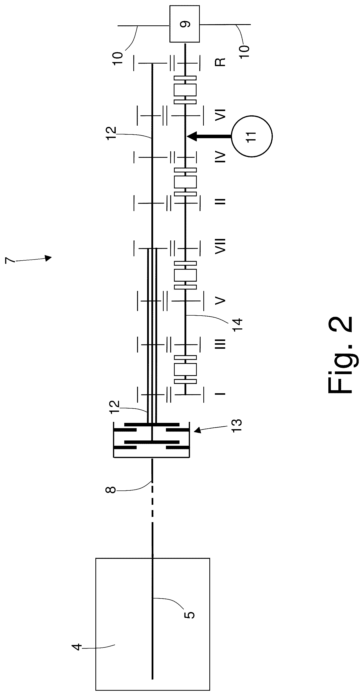 Patent US12320421 Figure 2 – Control method for carrying out a gear shift in a transmission provided with a clutch gearbox