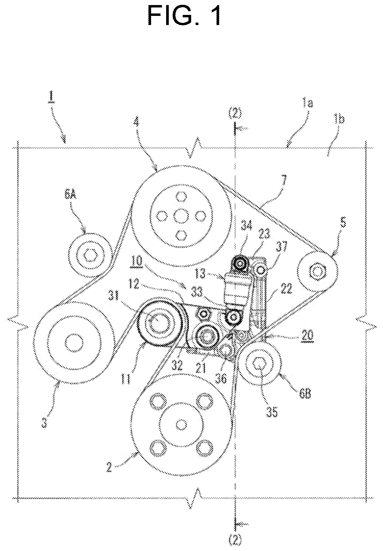 Patent US12320423 — Attachment structure of auto tensioner — Figure 1