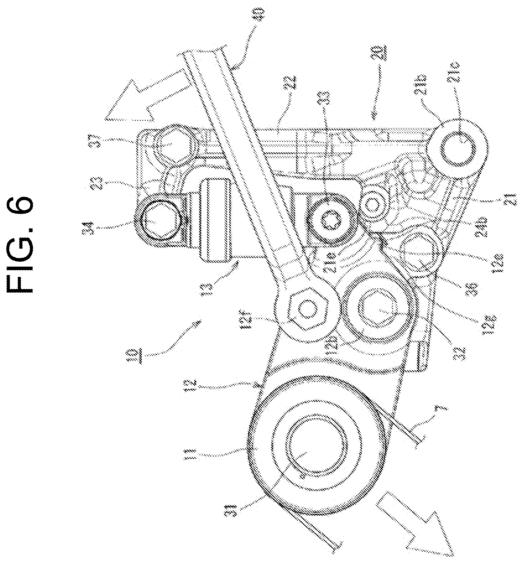 Patent US12320423 Figure 6 – Attachment structure of auto tensioner