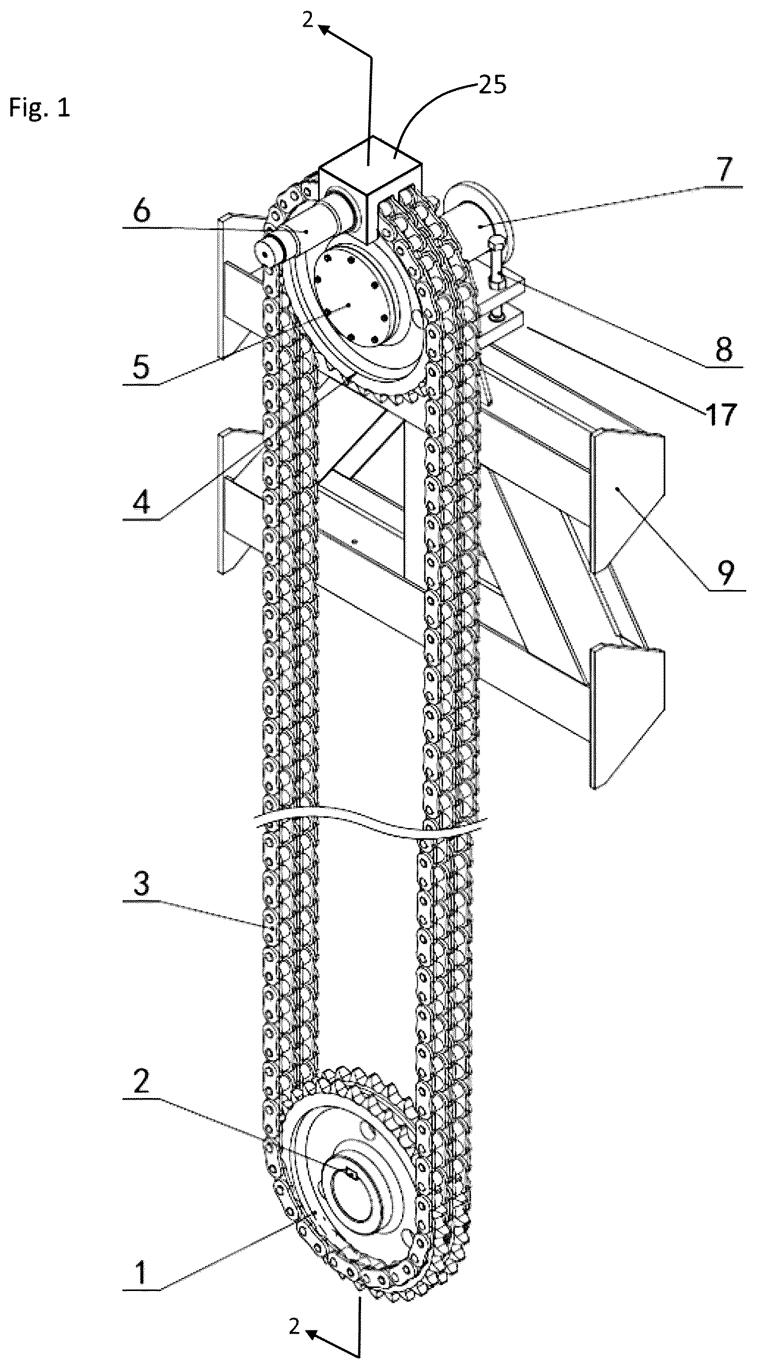 Patent US12320424 — Lifting mechanism for belt type pumping unit — Figure 1