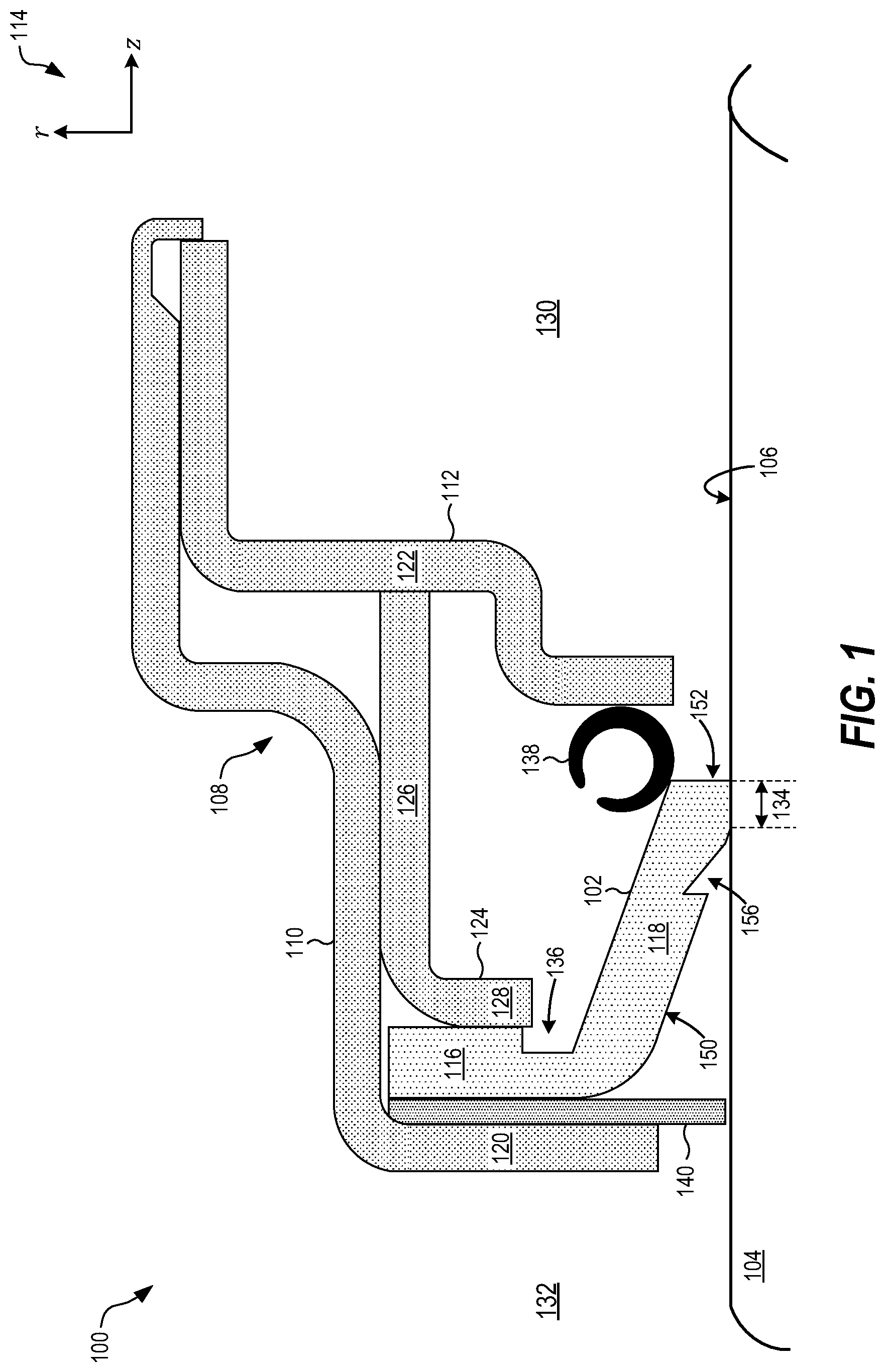 Patent US12320427 Figure 1 – Hydrodynamic sealing element for a radial shaft seal