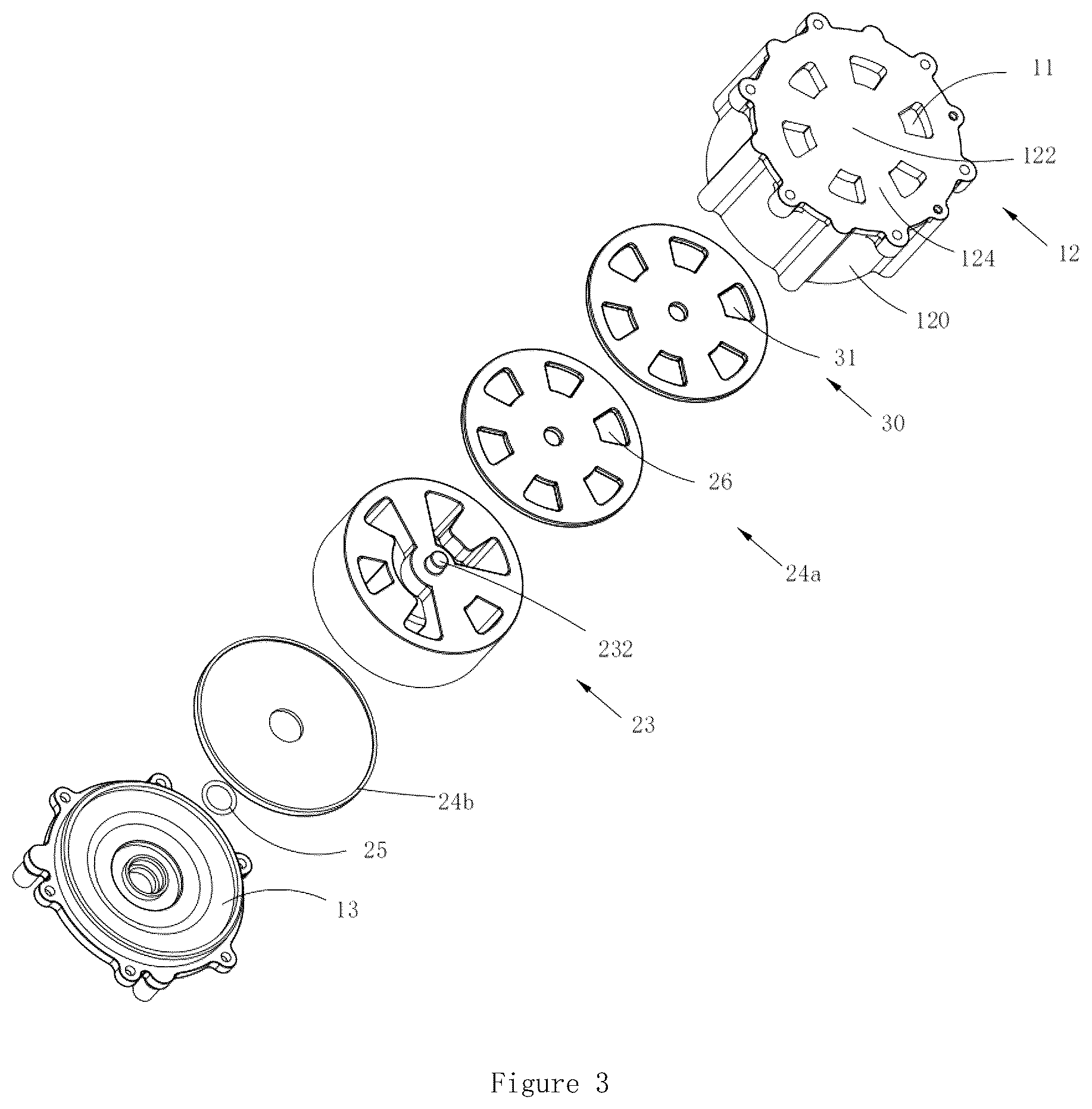 Patent US12320432 Figure 3 – Multi-port valve, and thermal management system provided with same and application thereof