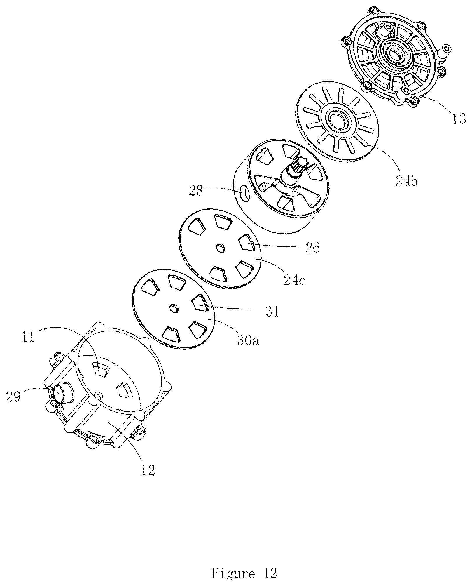 Patent US12320432 Figure 11 – Multi-port valve, and thermal management system provided with same and application thereof