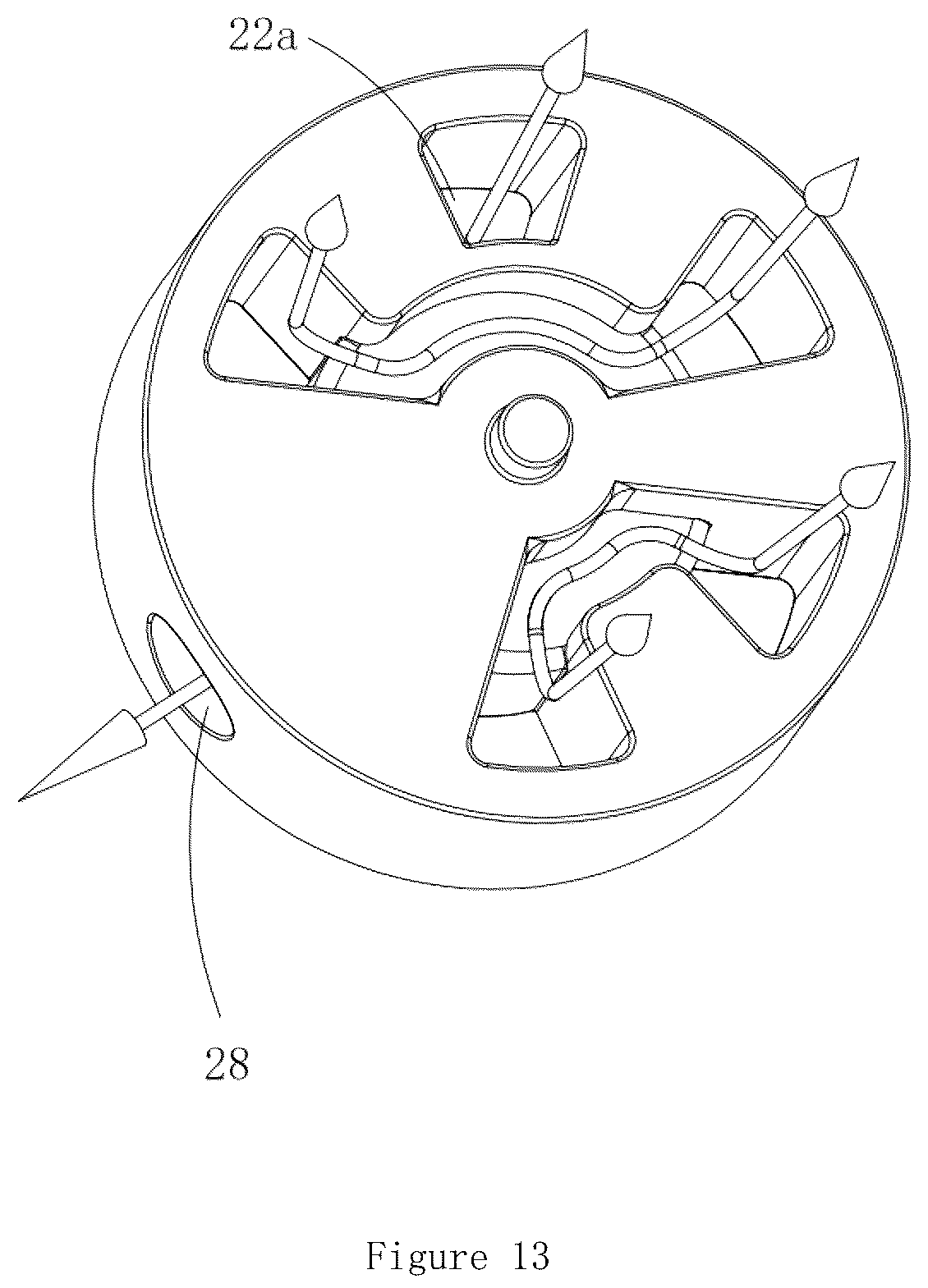 Patent US12320432 Figure 12 – Multi-port valve, and thermal management system provided with same and application thereof