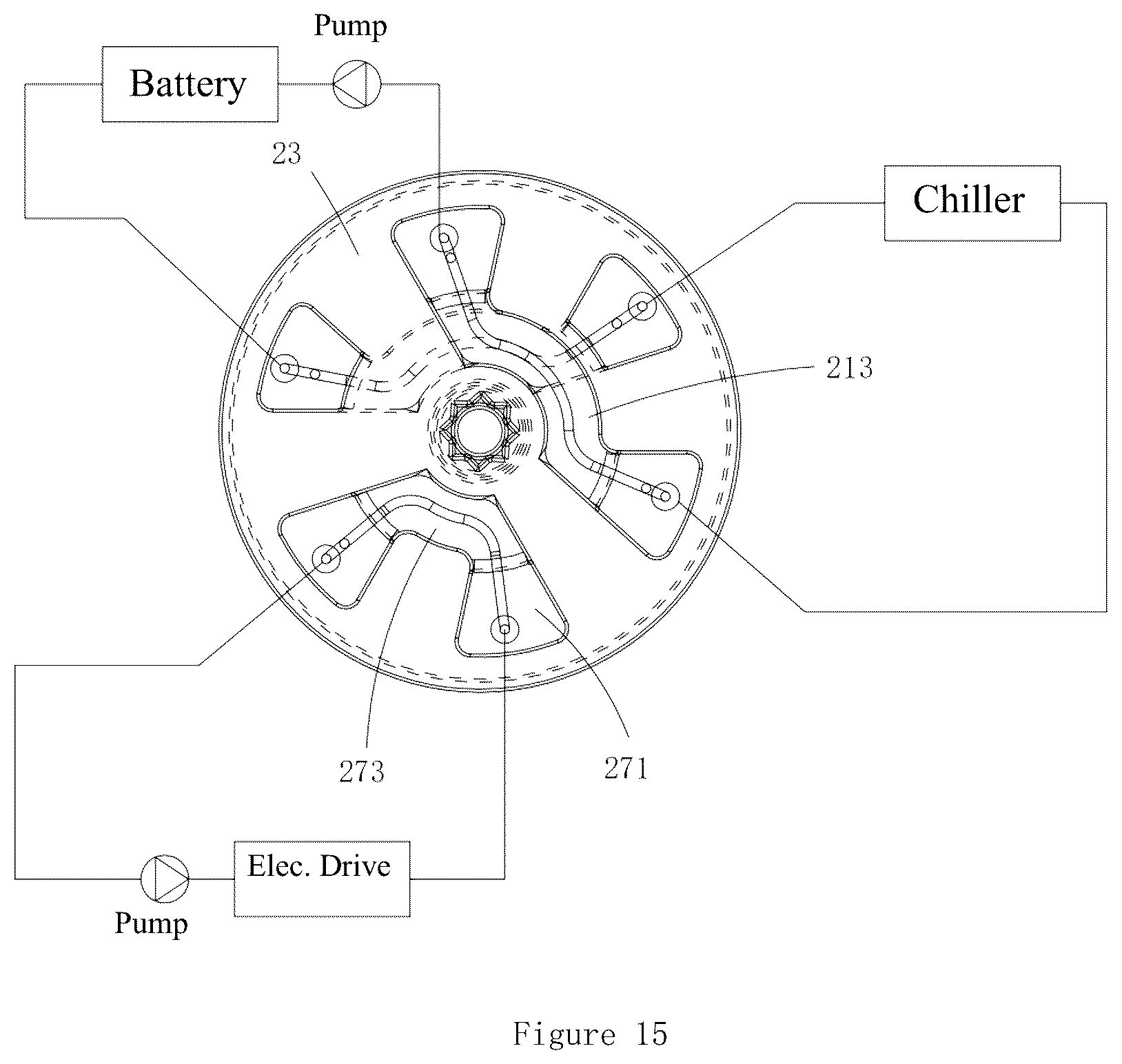 Patent US12320432 Figure 14 – Multi-port valve, and thermal management system provided with same and application thereof