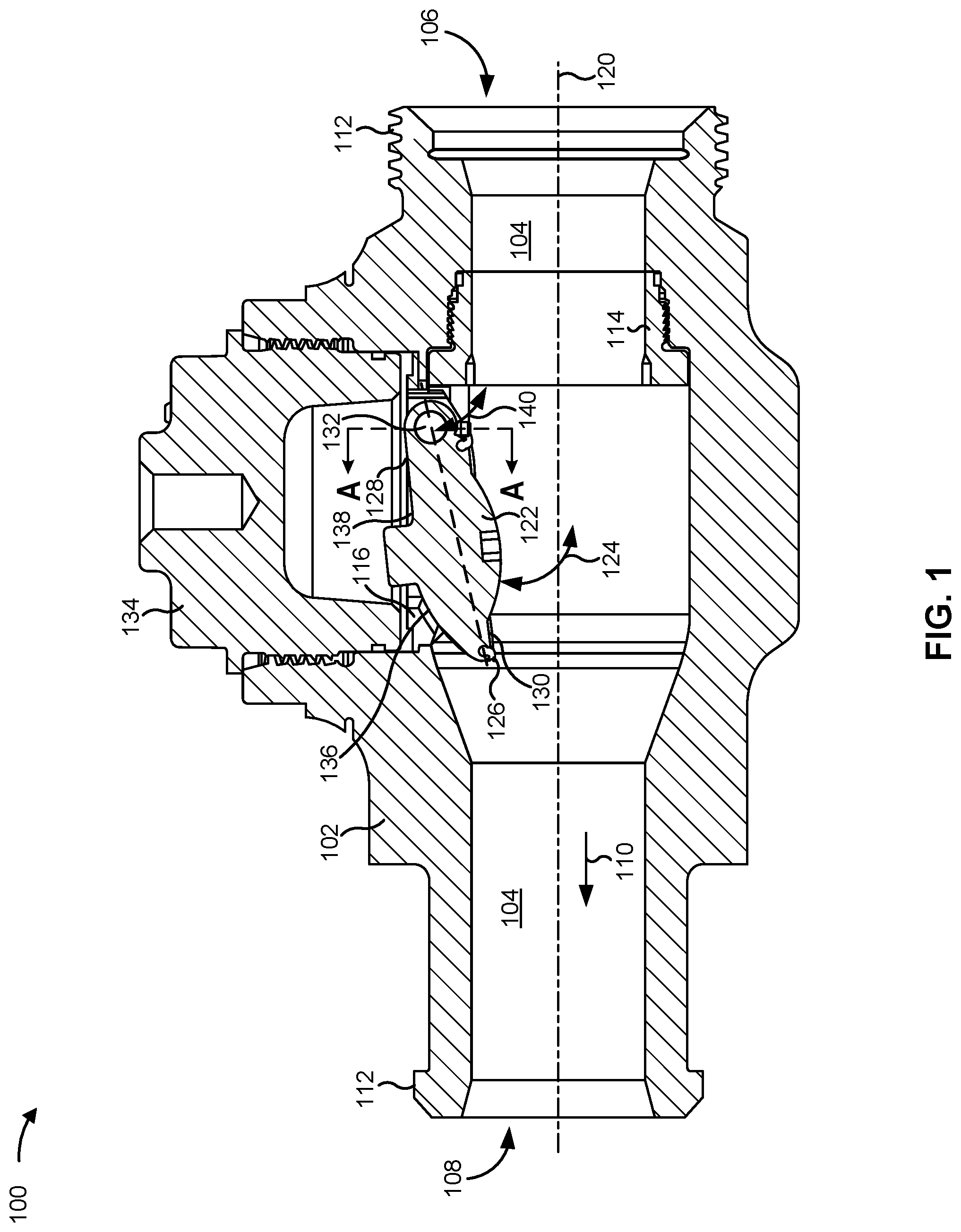 Patent US12320434 Figure 1 – Stabilized check valve