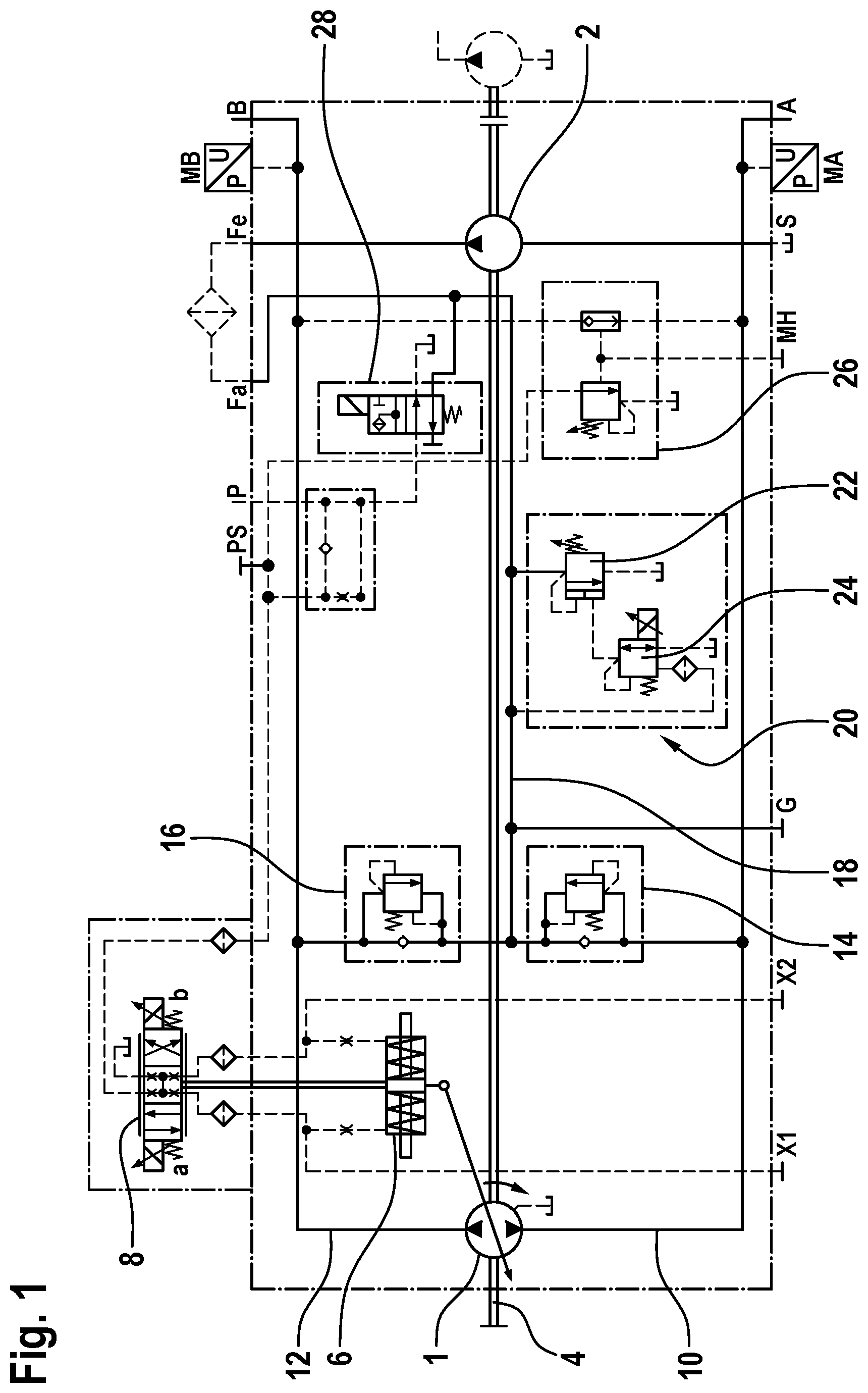 Patent US12320437 Figure 1 – Pressure relief valve assembly, modular pressure relief valve assembly, and hydraulic control assembly having such a pressure relief valve assembly